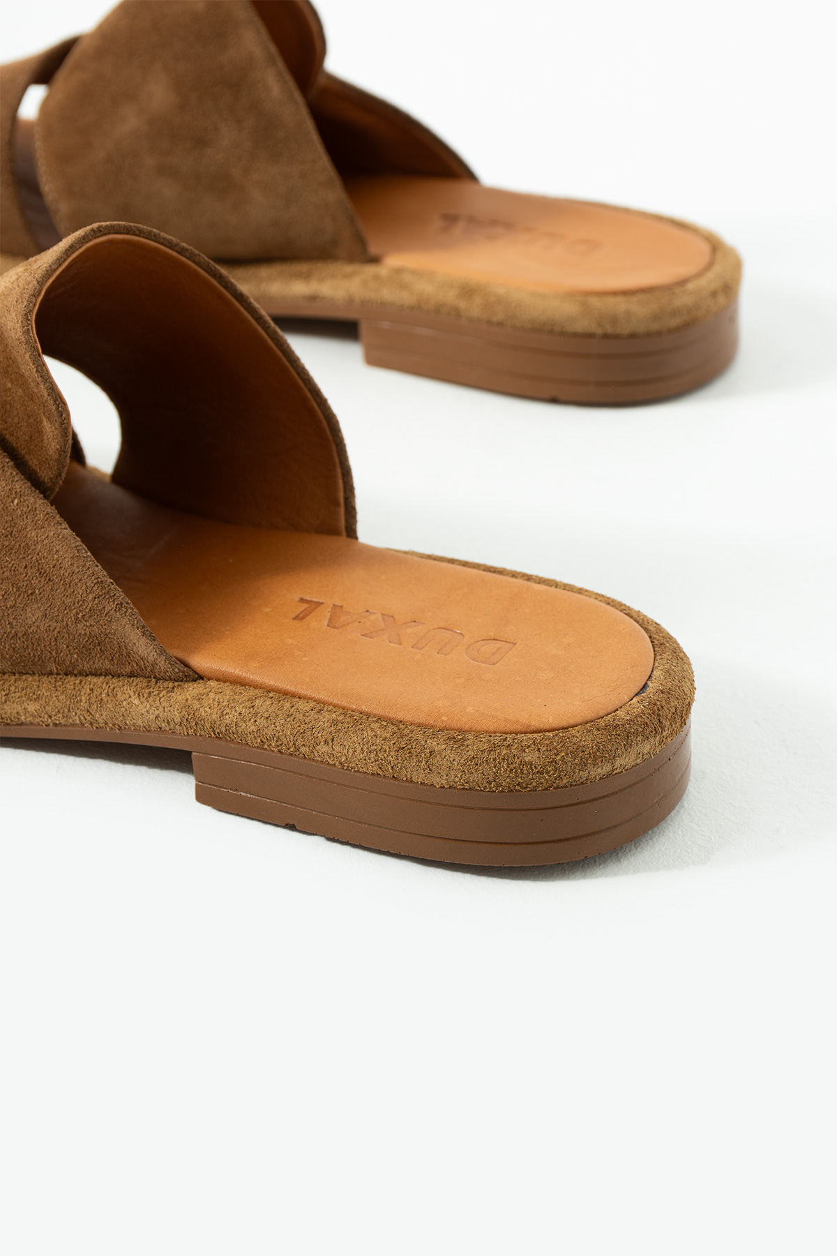 DUXAL SHOES Bronte Hakiki Deri Süet Çapraz Bantlı Anatomik Tabanlı Konfor Terlik - Sandalet görsel 6
