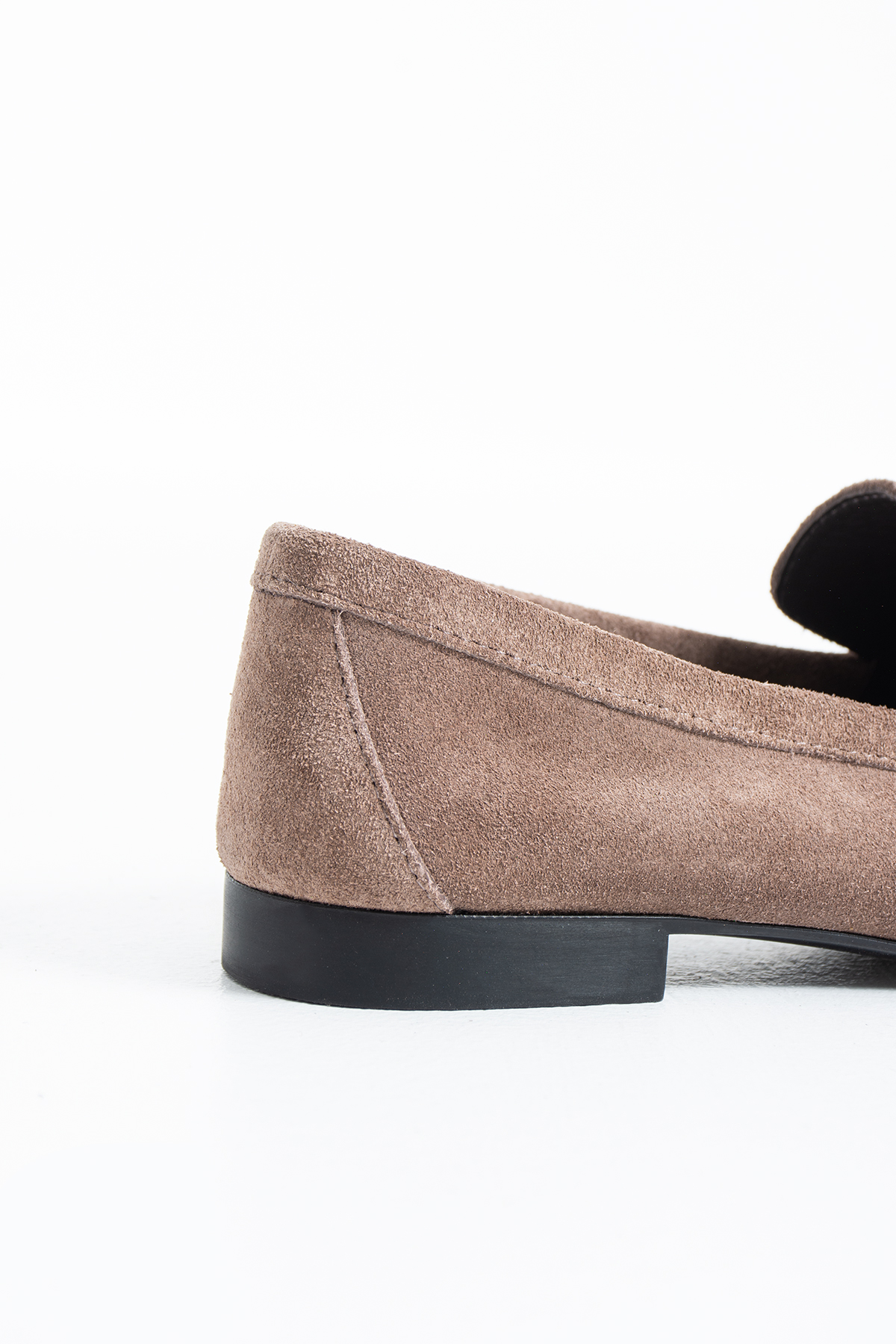 DUXAL SHOES Oliver Hakiki Deri Yumuşak Tabanlı Kadın Süet Babet Loafer görsel 2