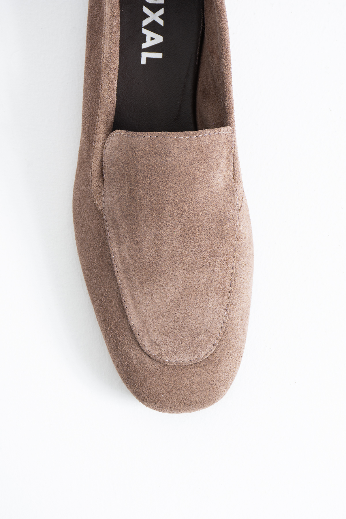 DUXAL SHOES Oliver Hakiki Deri Yumuşak Tabanlı Kadın Süet Babet Loafer görsel 3