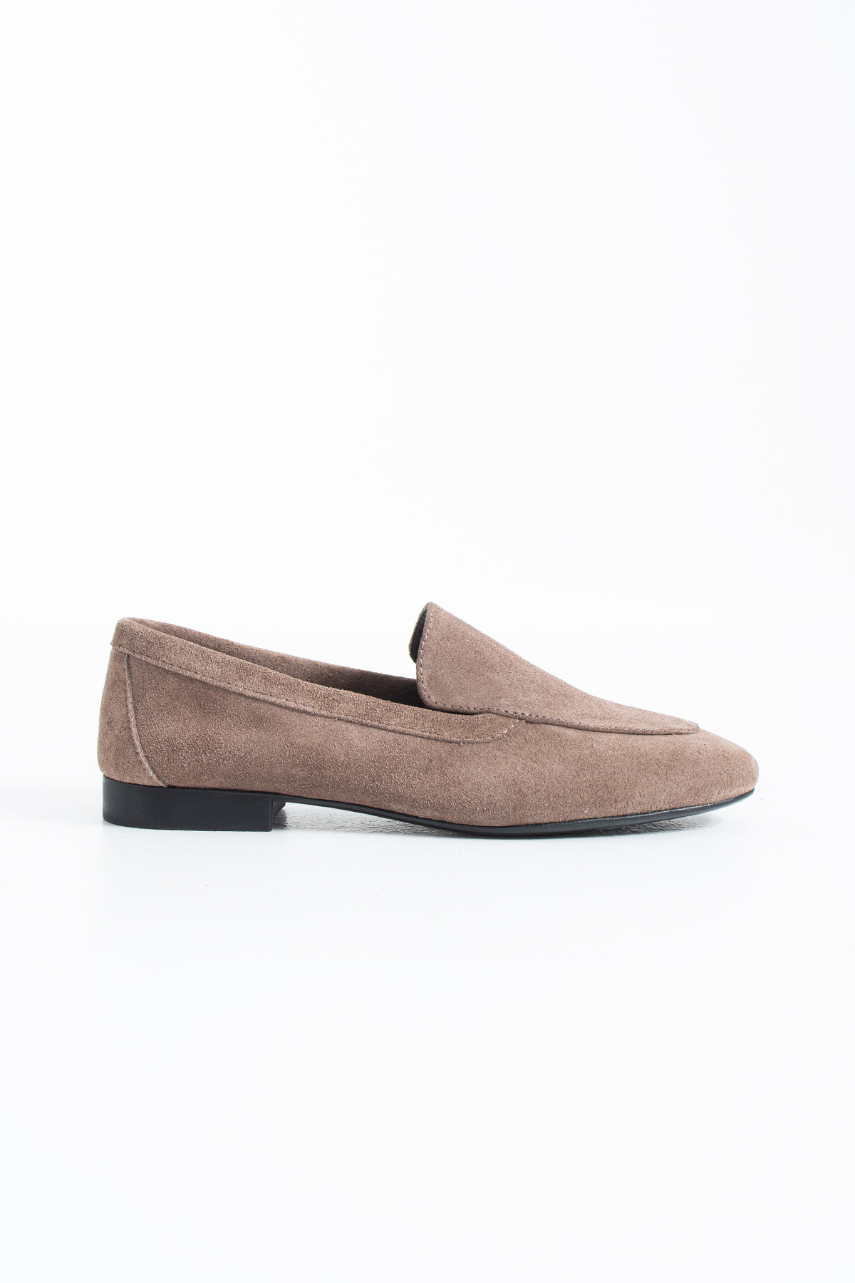 DUXAL SHOES Oliver Hakiki Deri Yumuşak Tabanlı Kadın Süet Babet Loafer görsel 4