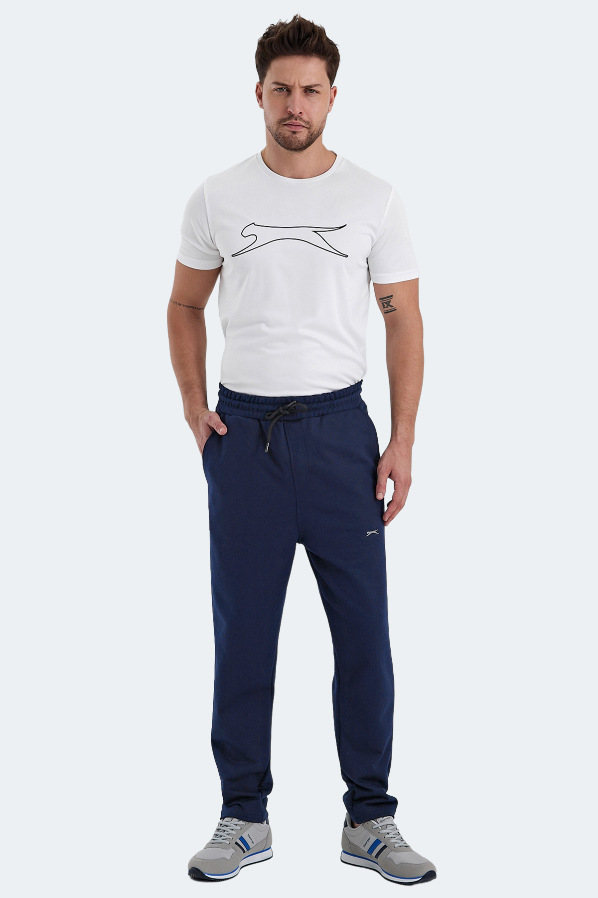 SLAZENGER Erkek %100 Pamuk Eşofman Altı Lacivert görsel 4