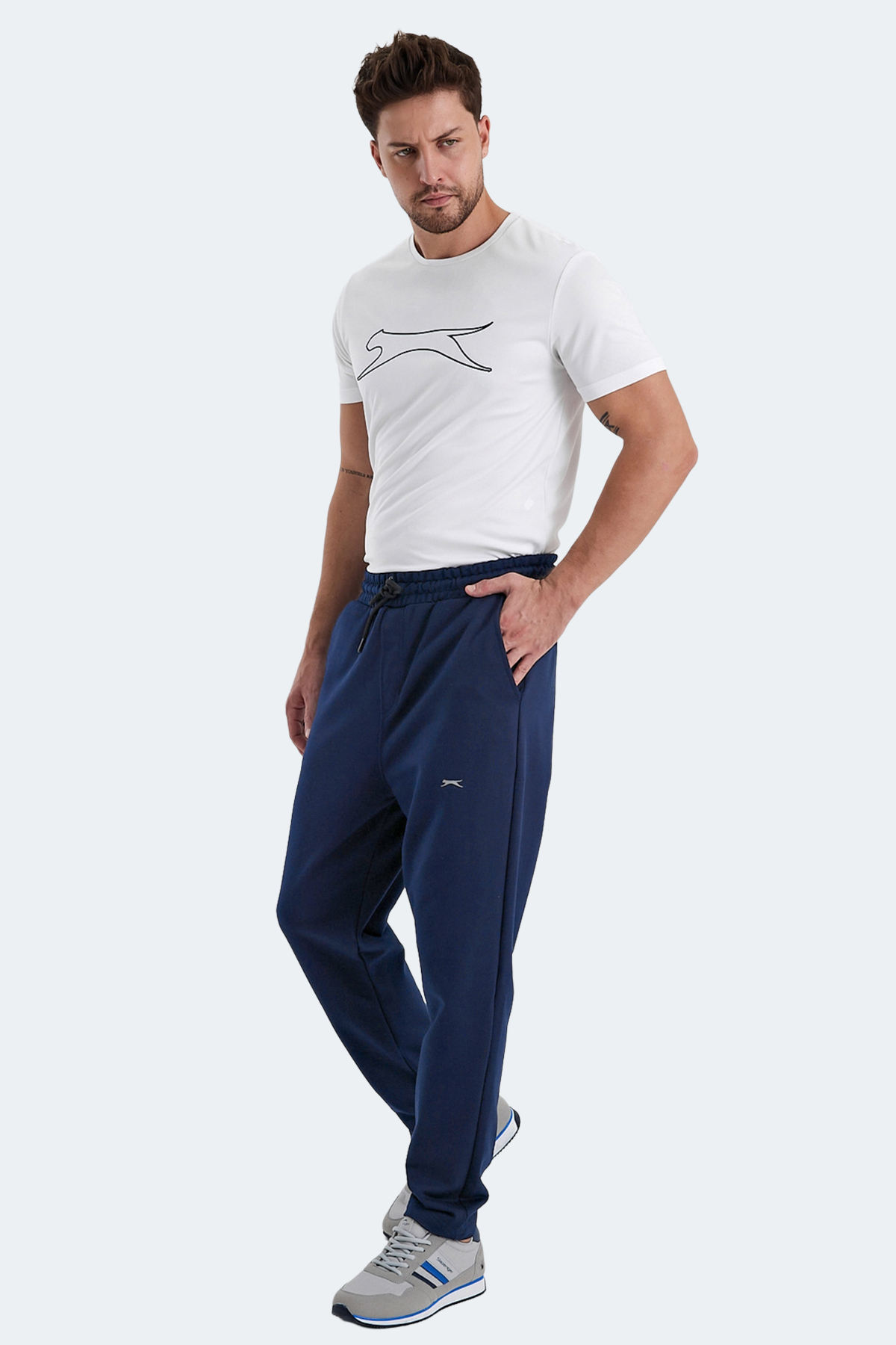 SLAZENGER Erkek %100 Pamuk Eşofman Altı Lacivert görsel 7