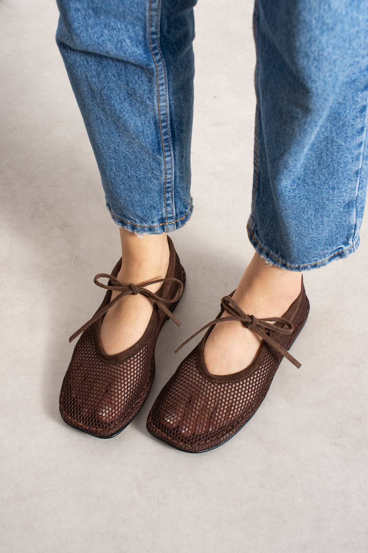 DUXAL SHOES John Kadın Kahverengi Nefes Alan File Babet Bağcıklı Yazlık Ayakkabı görsel 2