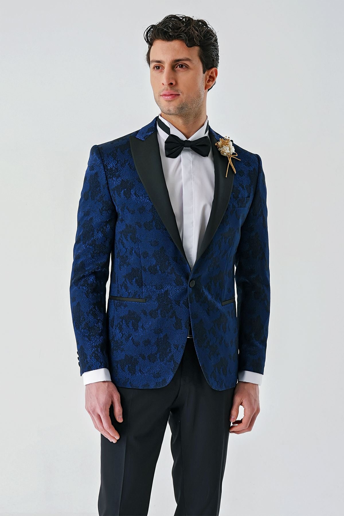 İMZA Çıkarılabilir Kırlangıç Yaka Elastanlı 6 Drop Slim Fit Smokin Damatlık 1001240204