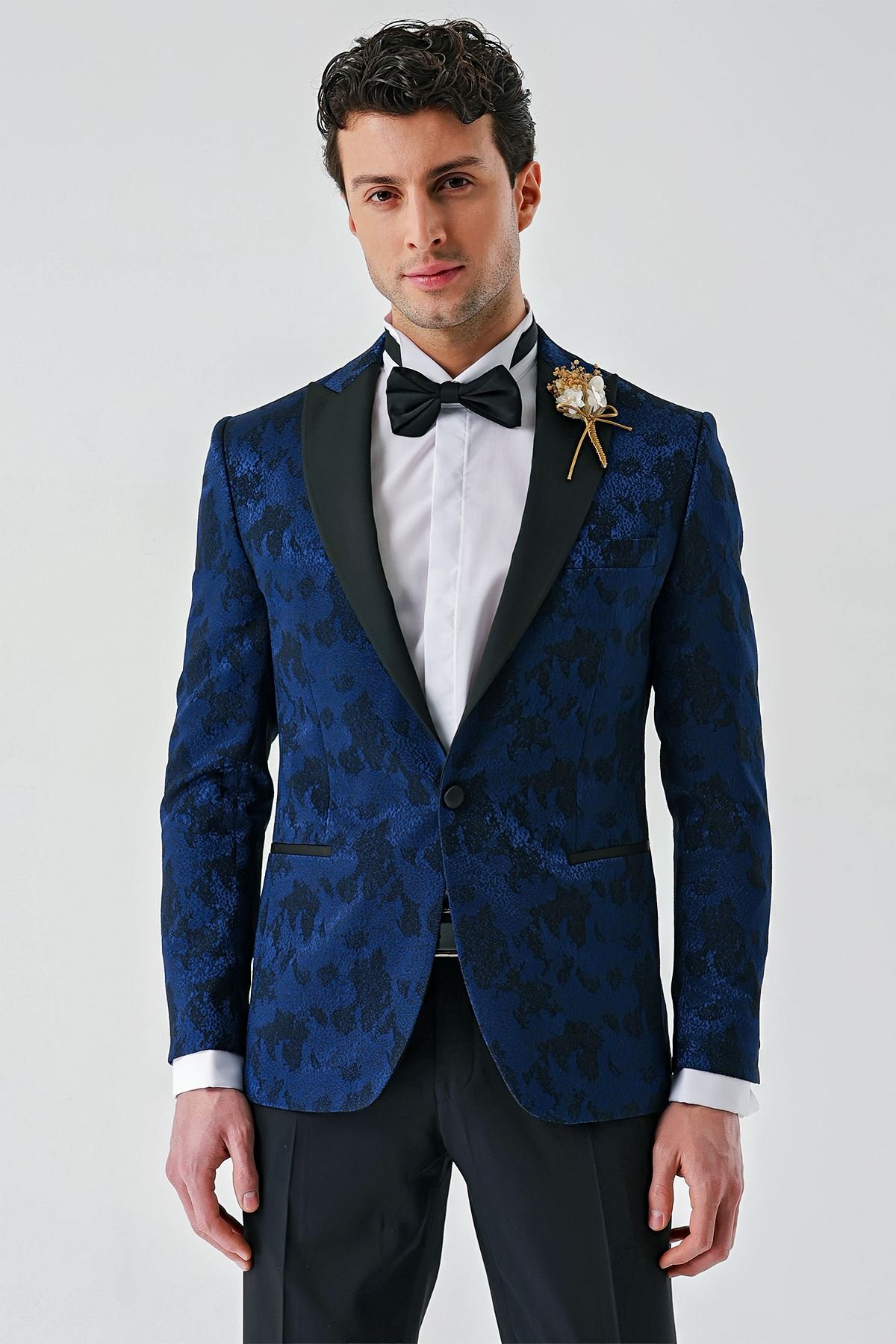 İMZA Çıkarılabilir Kırlangıç Yaka Elastanlı 6 Drop Slim Fit Smokin Damatlık 1001240204 görsel 2