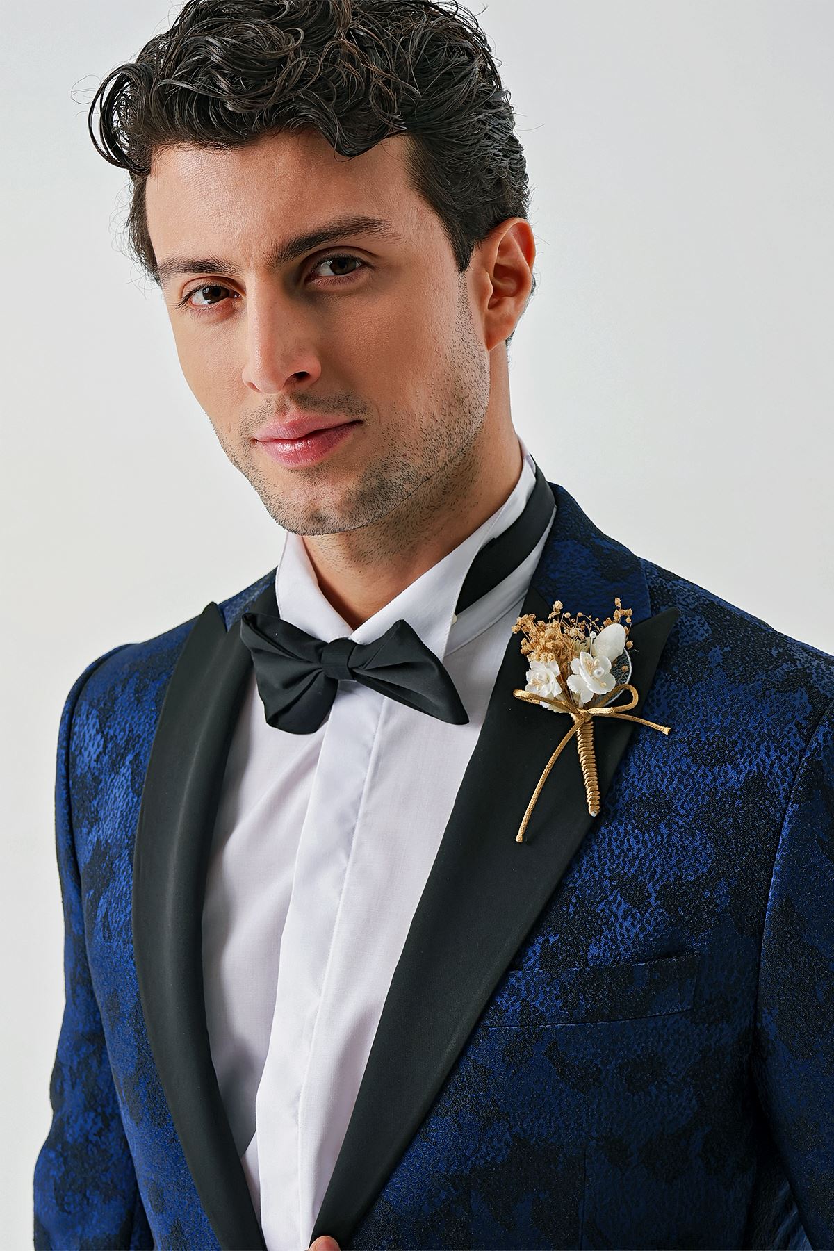 İMZA Çıkarılabilir Kırlangıç Yaka Elastanlı 6 Drop Slim Fit Smokin Damatlık 1001240204 görsel 3