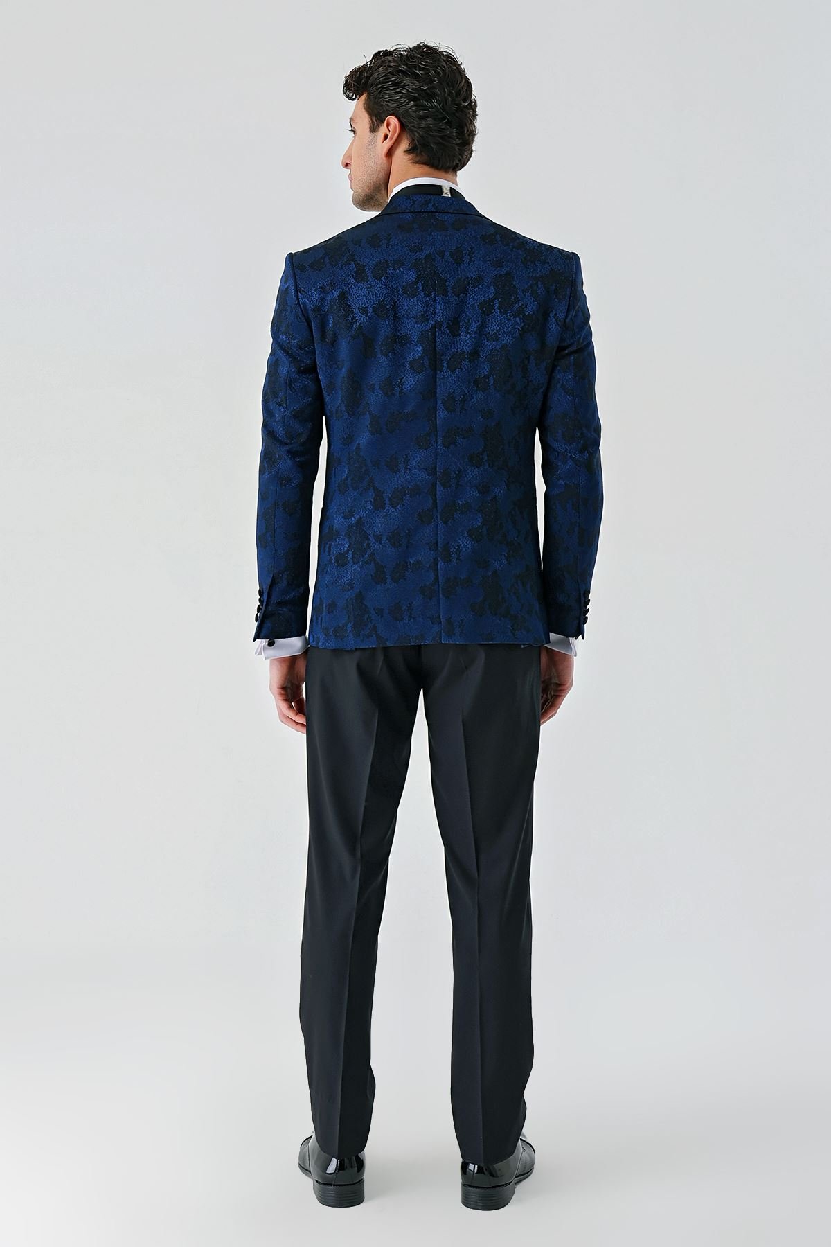 İMZA Çıkarılabilir Kırlangıç Yaka Elastanlı 6 Drop Slim Fit Smokin Damatlık 1001240204 görsel 5