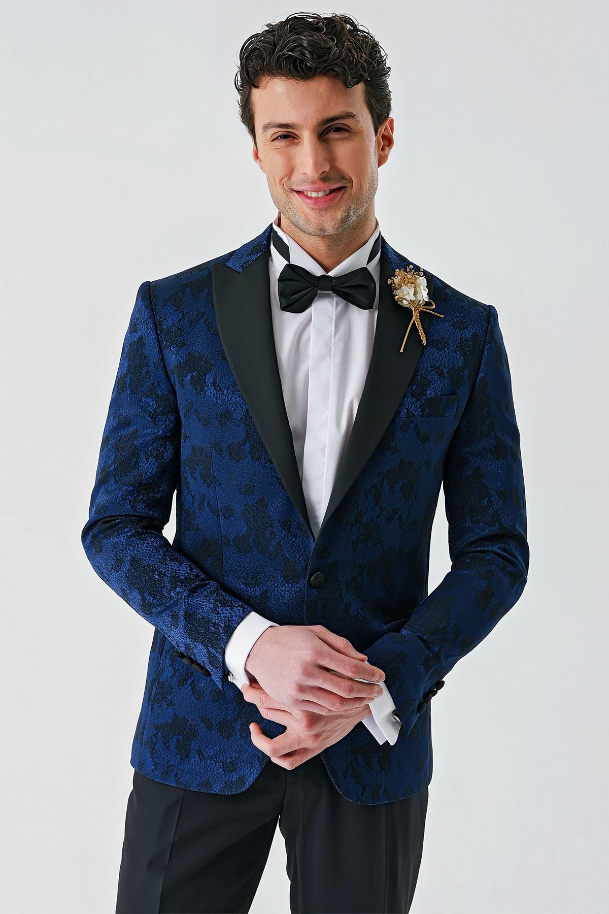 İMZA Çıkarılabilir Kırlangıç Yaka Elastanlı 6 Drop Slim Fit Smokin Damatlık 1001240204 görsel 8