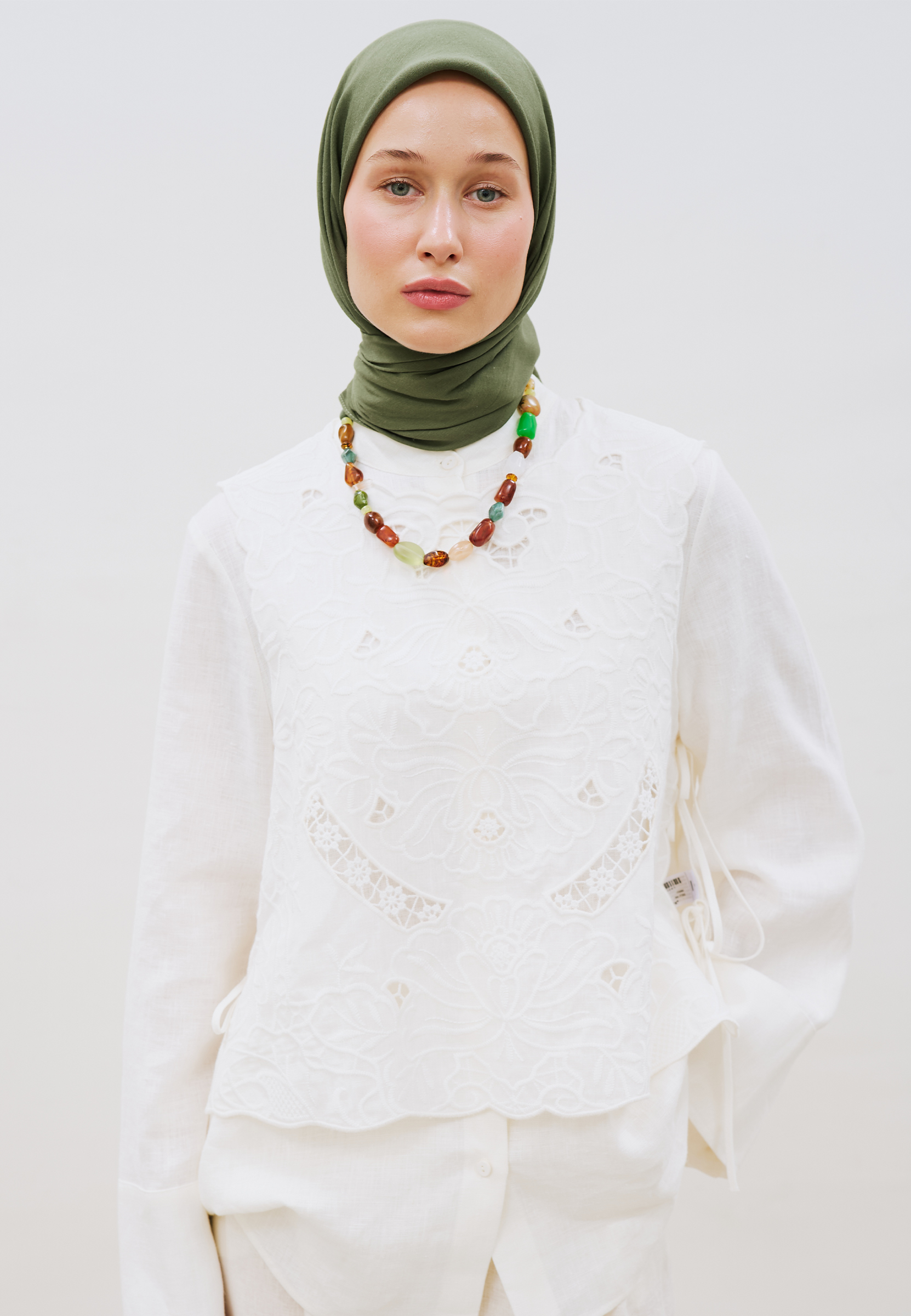 Fresh Scarfs Pamuk Keten Eşarp Haki