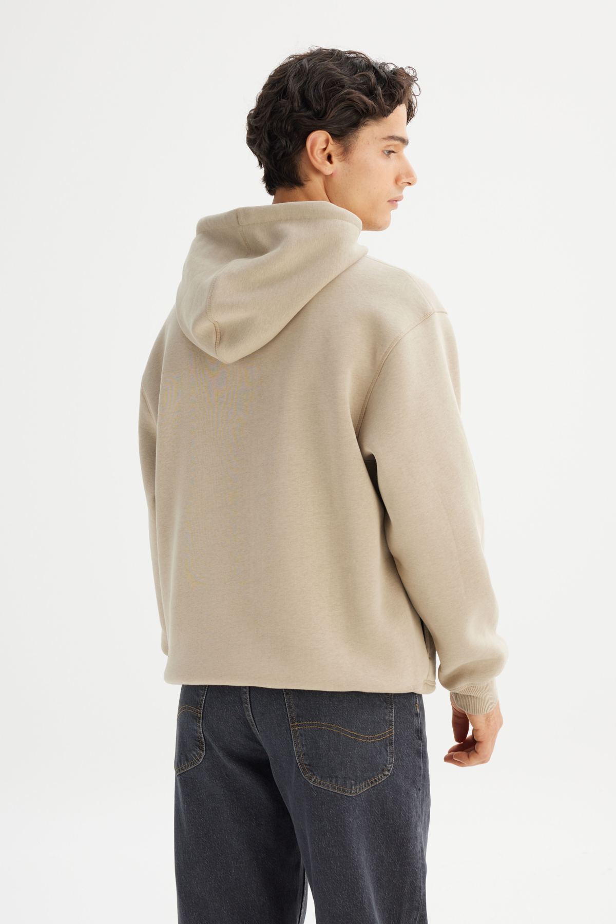 Lee Pamuklu İçi Polarlı Regular Fit Kapüşonlu Logo Detaylı Sweatshirt görsel 2