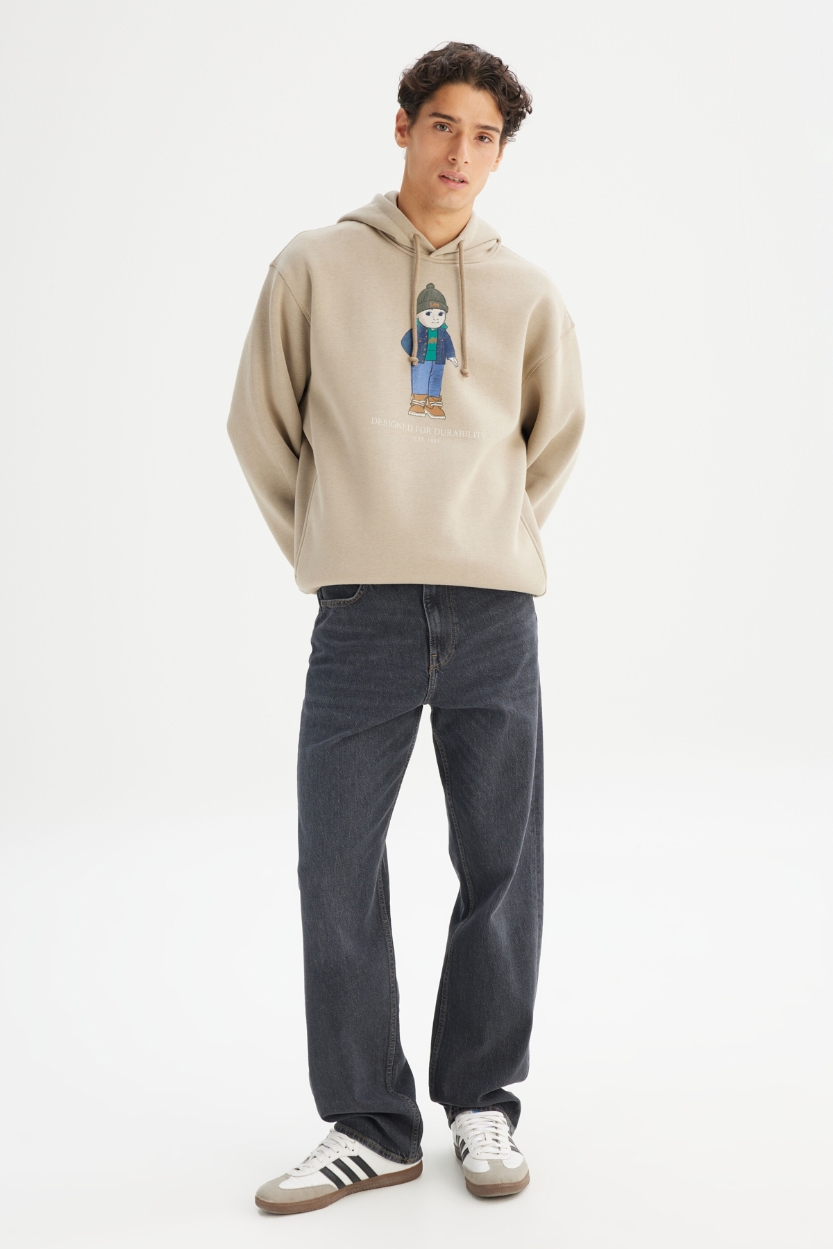 Lee Pamuklu İçi Polarlı Regular Fit Kapüşonlu Logo Detaylı Sweatshirt görsel 4