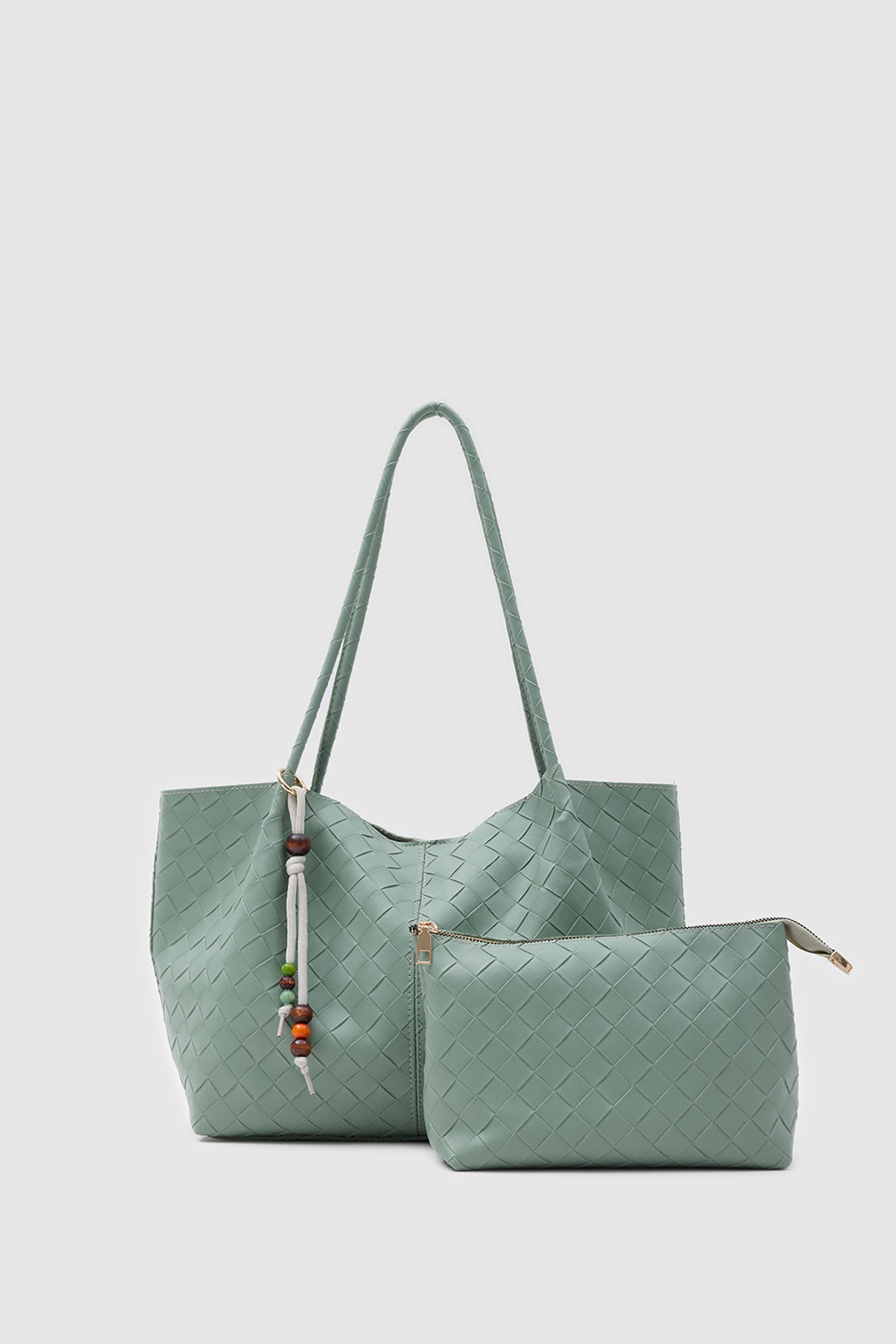 Shulebags Miura Charm Detaylı Örgü Omuz Mint görsel 3
