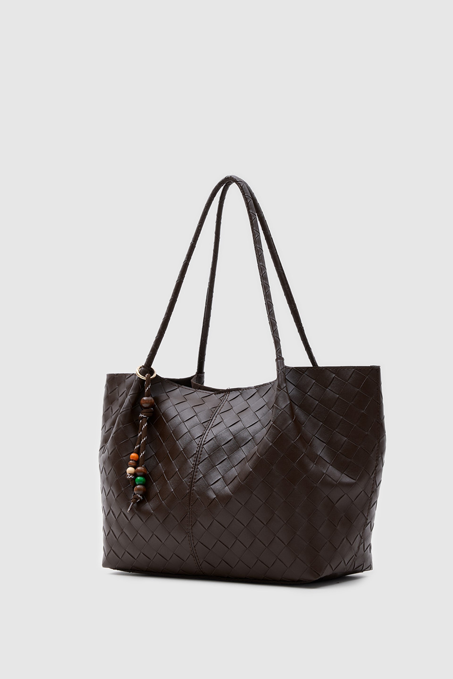 Shulebags Miura Charm Detaylı Örgü Omuz Kahve görsel 2
