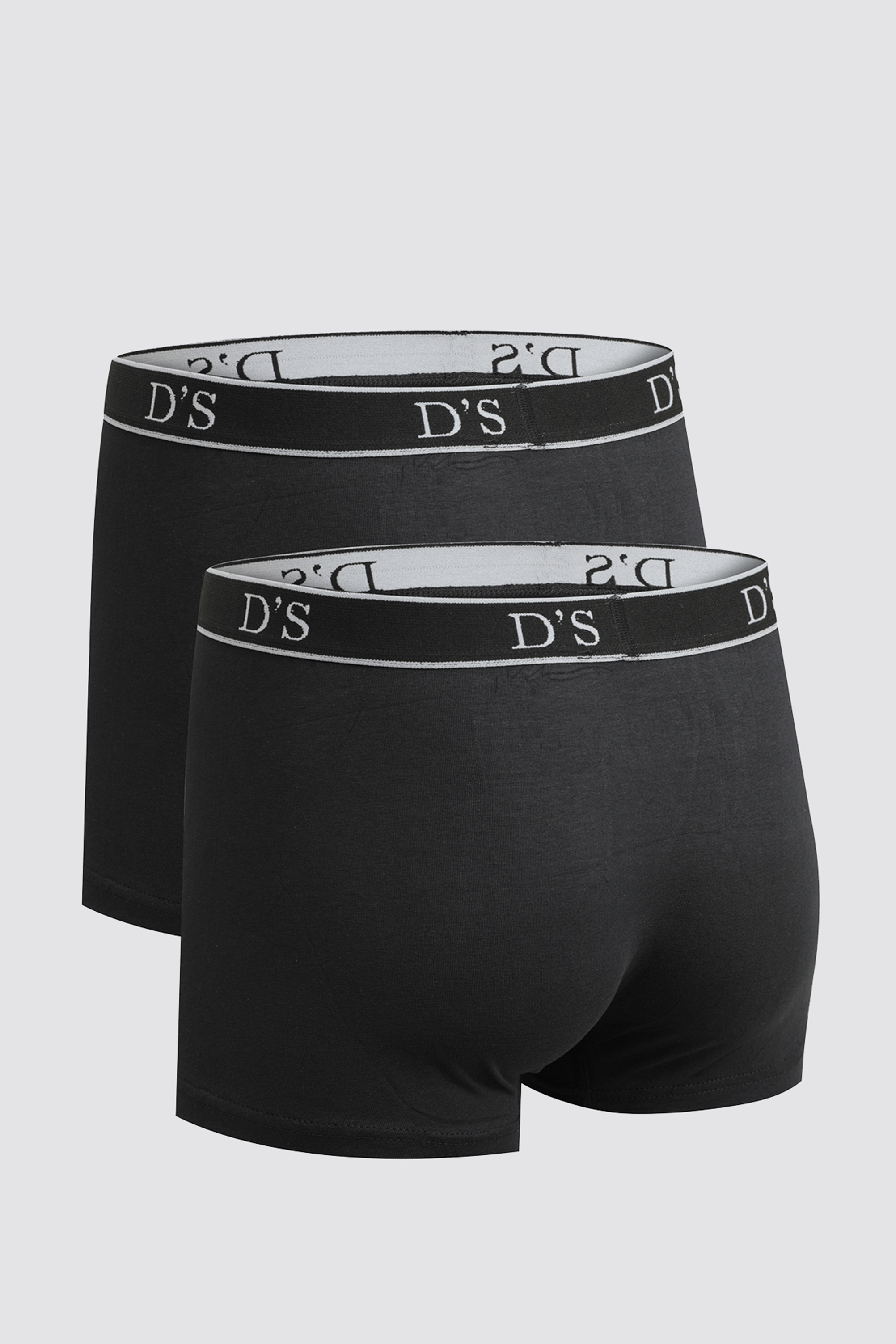 D'S damat Siyah Beli Lastikli Marka Logolu Elastanlı Esneyebilen 2 Li Boxer Set görsel 2