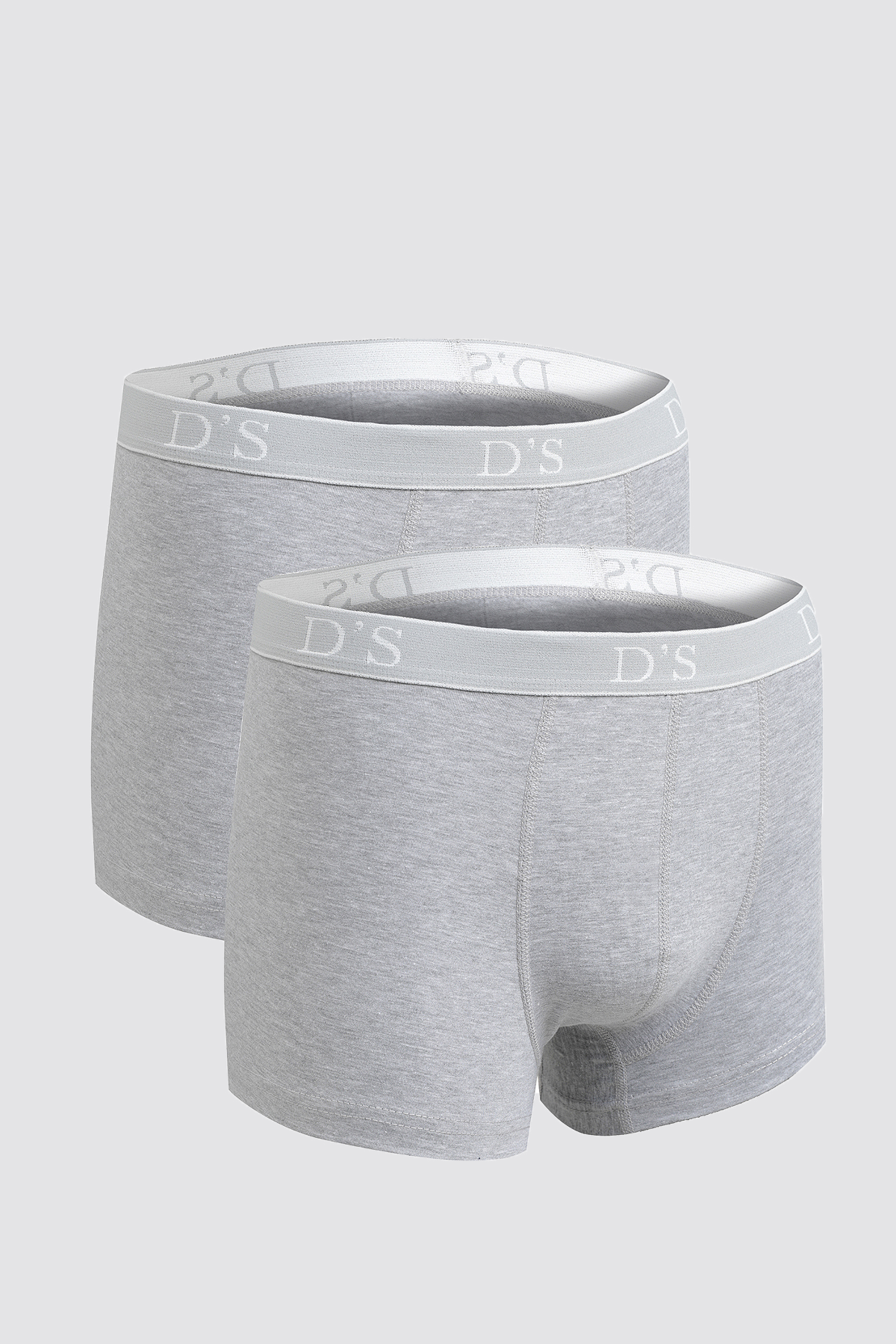 D'S damat Gri Beli Lastikli Marka Logolu Elastanlı Esneyebilen 2 Li Boxer Set