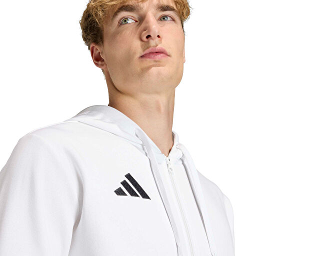 Adidas Ent26 Fz Hood Erkek Futbol Kamp Fermuarlı Sweatshirt KF5943 Beyaz görsel 4