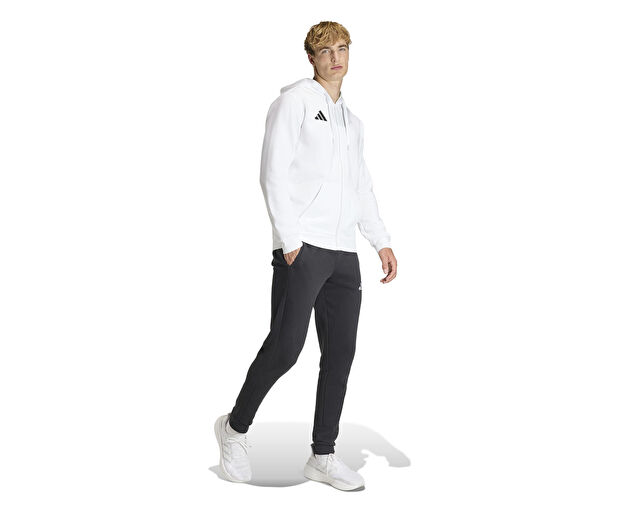 Adidas Ent26 Fz Hood Erkek Futbol Kamp Fermuarlı Sweatshirt KF5943 Beyaz görsel 6