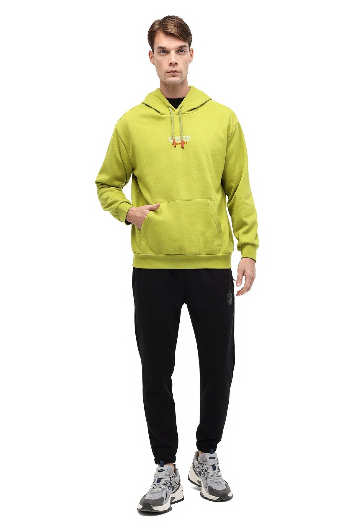 Lumberjack ML SVEN 17LJK75 5PR Olive Erkek Kapüşonlu Sweatshirt görsel 3
