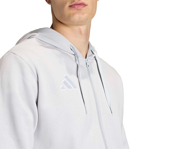 Adidas Ent26 Fz Hood Erkek Futbol Kamp Fermuarlı Sweatshirt KF5947 Gri görsel 4