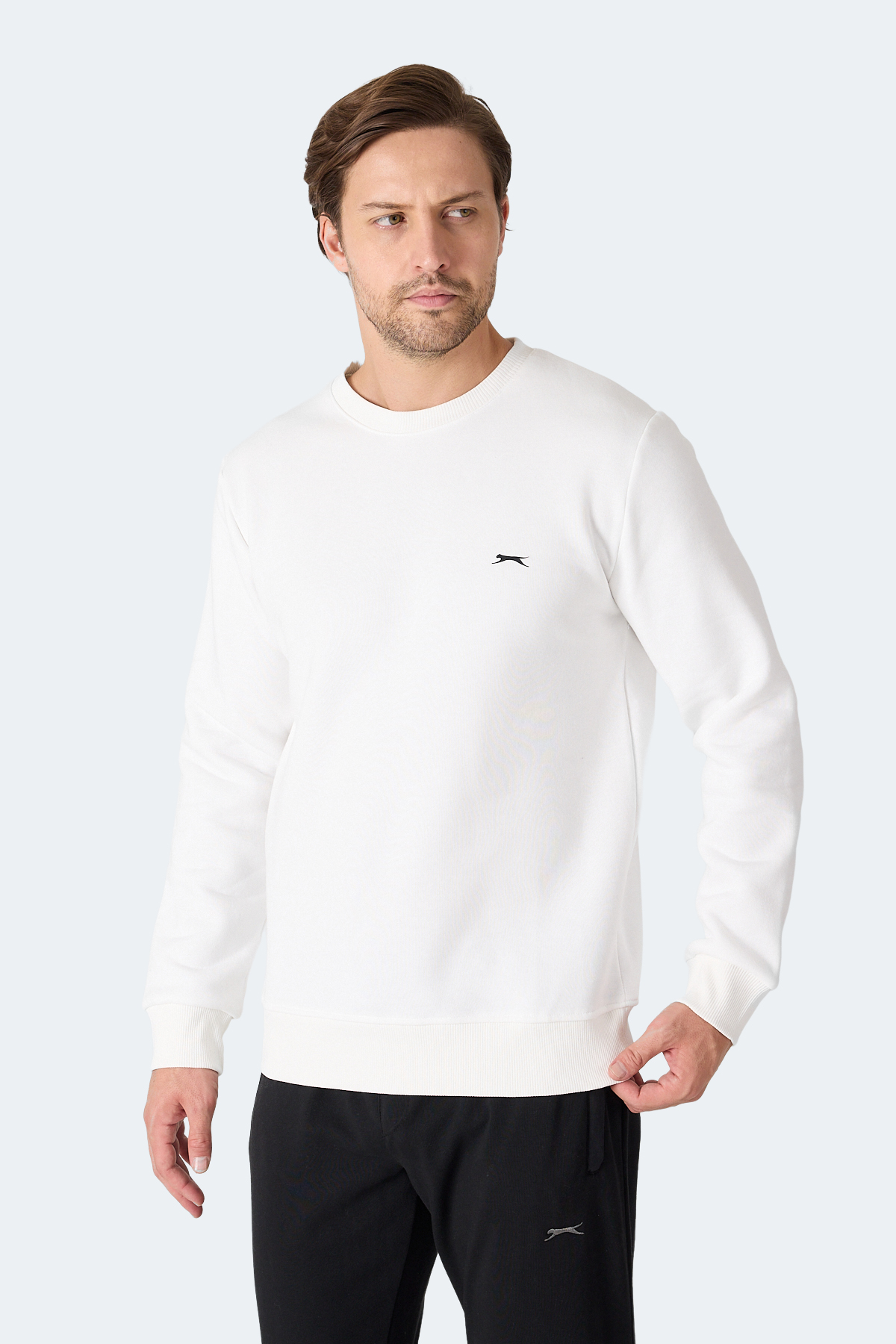 SLAZENGER MEGAR I Erkek Ekru Sweatshirt görsel 3