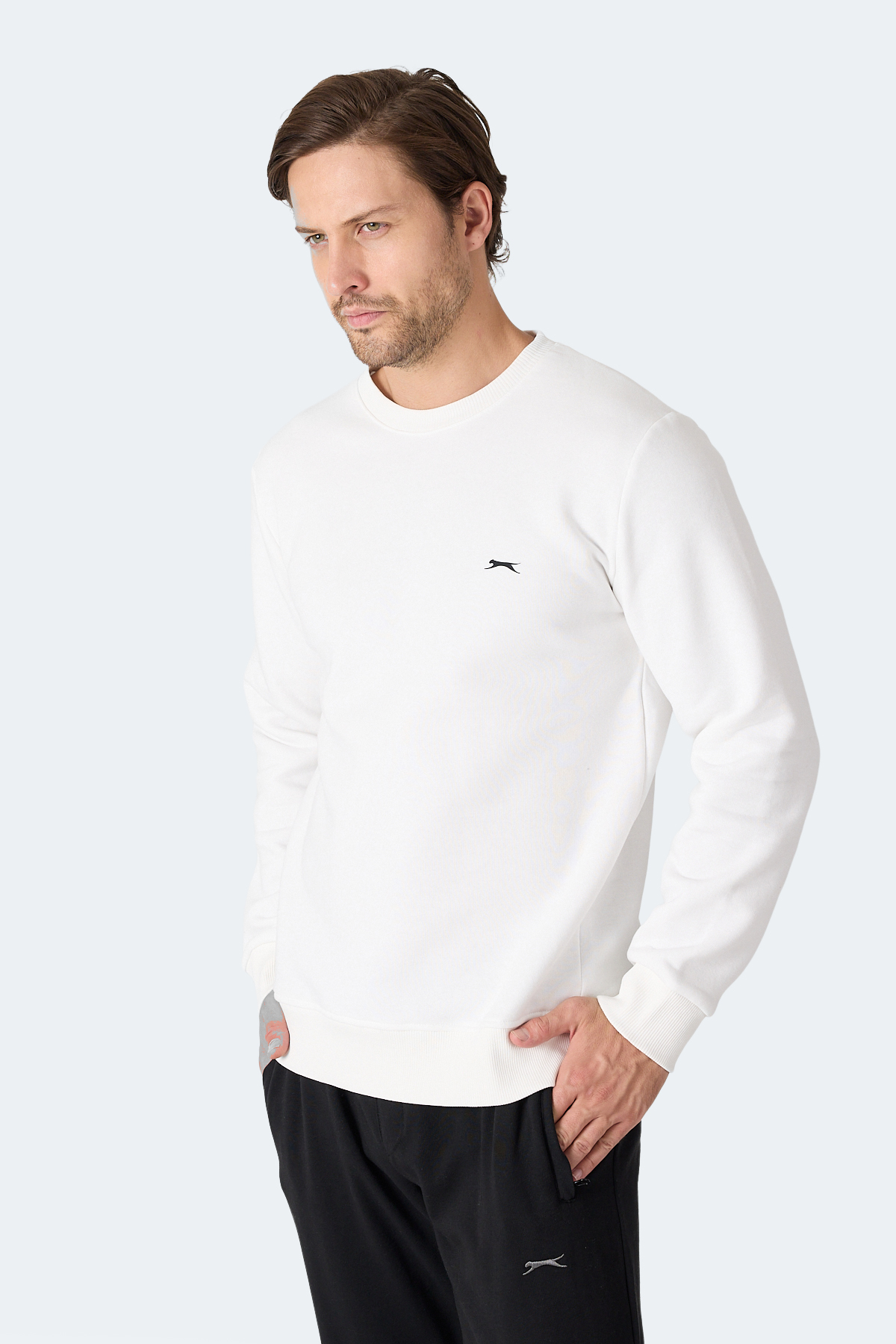 SLAZENGER MEGAR I Erkek Ekru Sweatshirt görsel 4