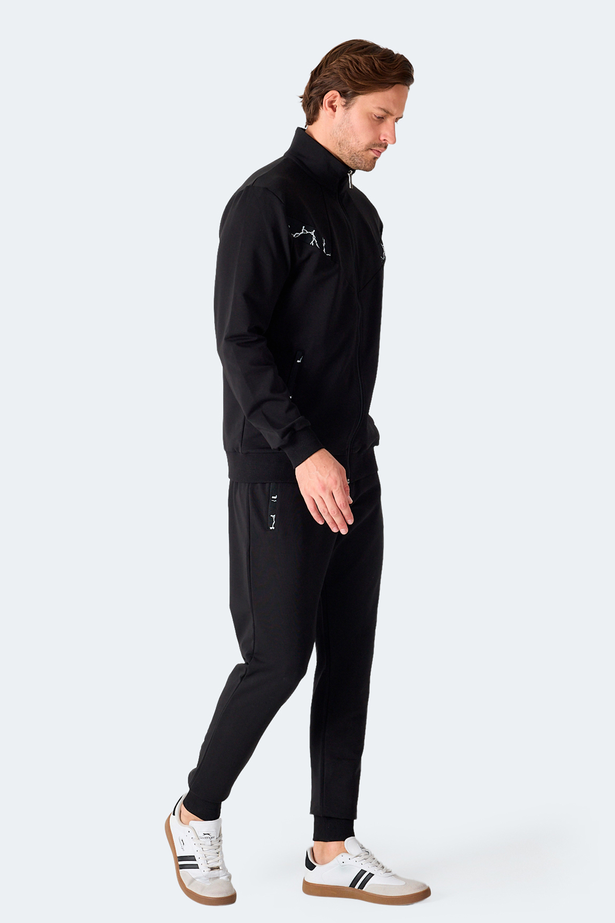 SLAZENGER FELON Erkek Fermuar Cepli Siyah Eşofman Takımı görsel 6