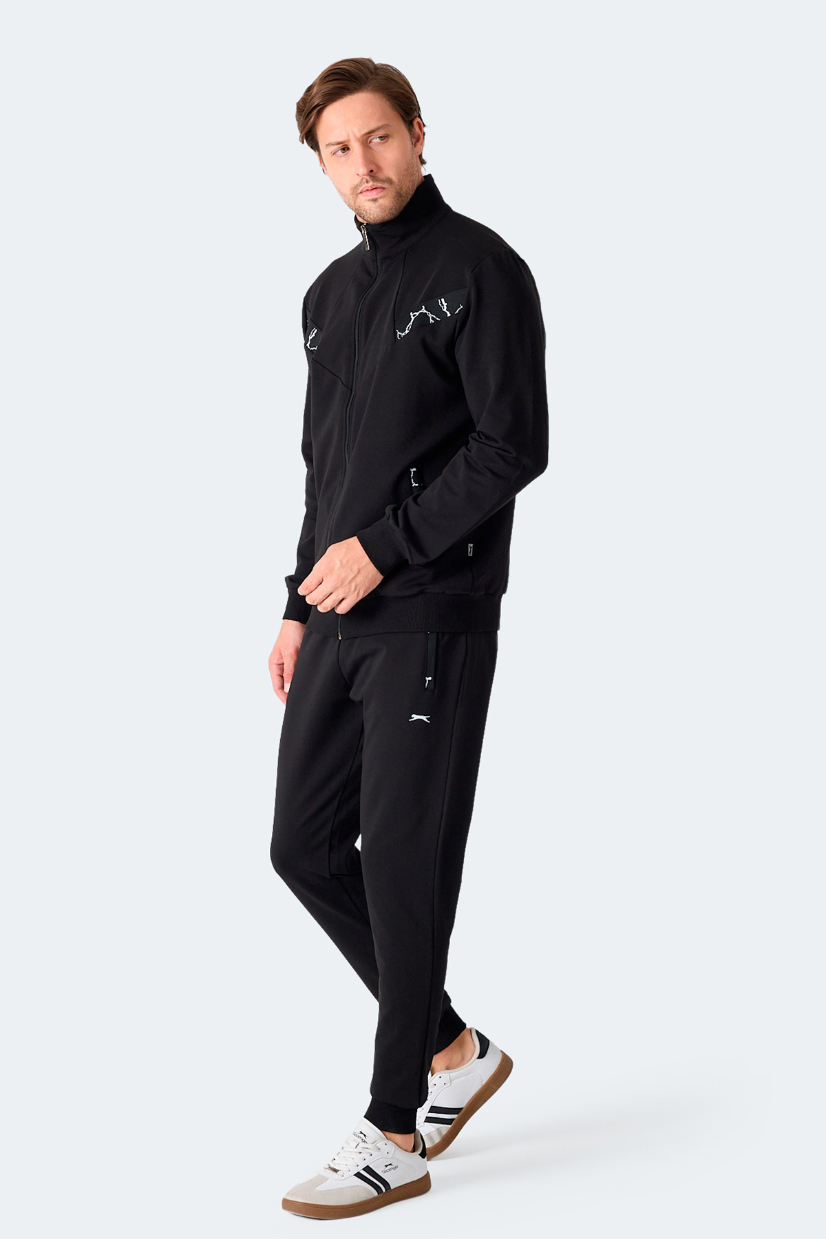 SLAZENGER FELON Erkek Fermuar Cepli Siyah Eşofman Takımı görsel 7