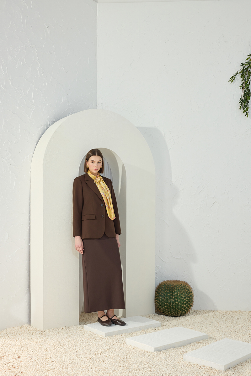 AKER Kahverengi Klasik Blazer Ceket