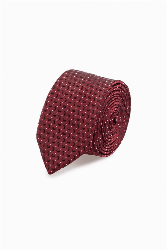 Süvari Açık Bordo Baskılı Kravat