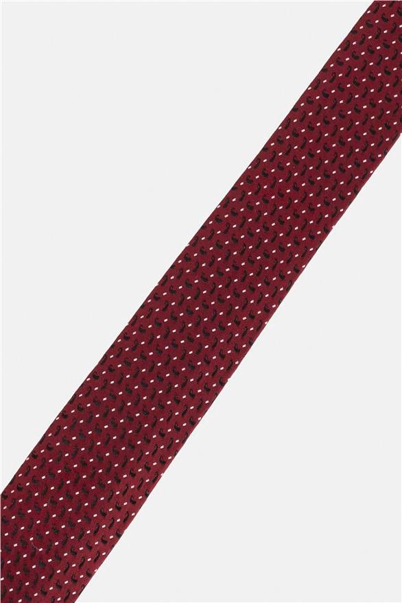 Süvari Açık Bordo Baskılı Kravat görsel 3