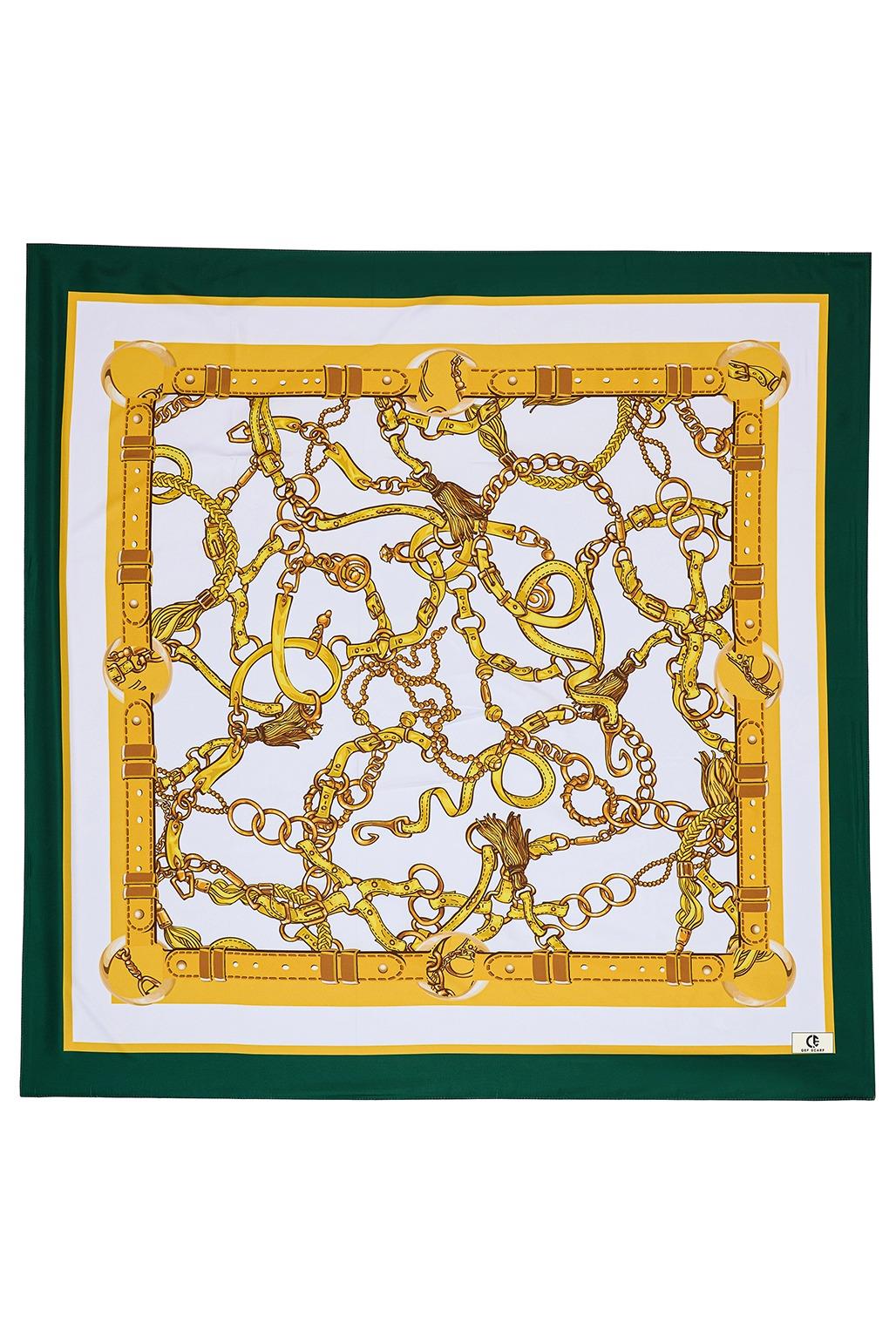 QEF Desenli Twill İpek Eşarp Aglae