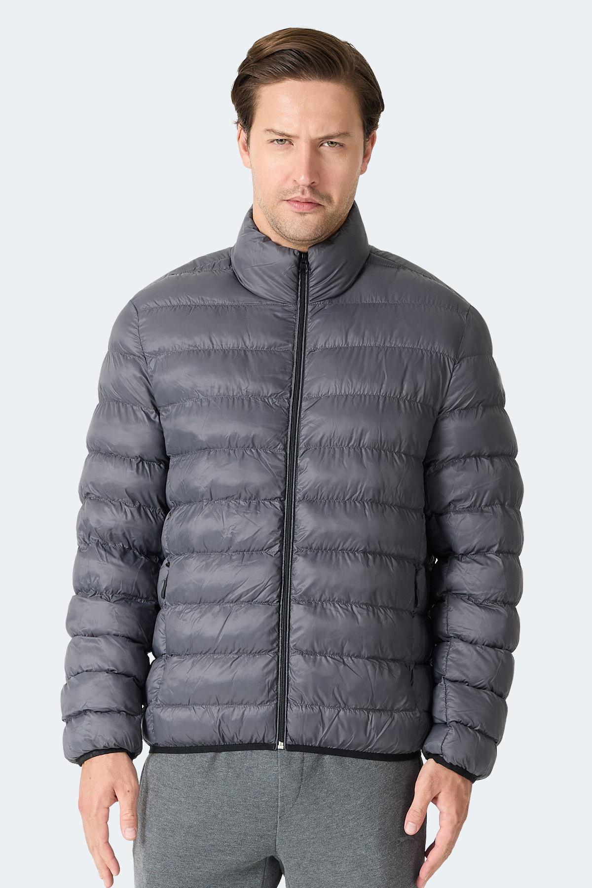 SLAZENGER BRAUM Erkek Şişme Koyu Gri Mont & Kaban