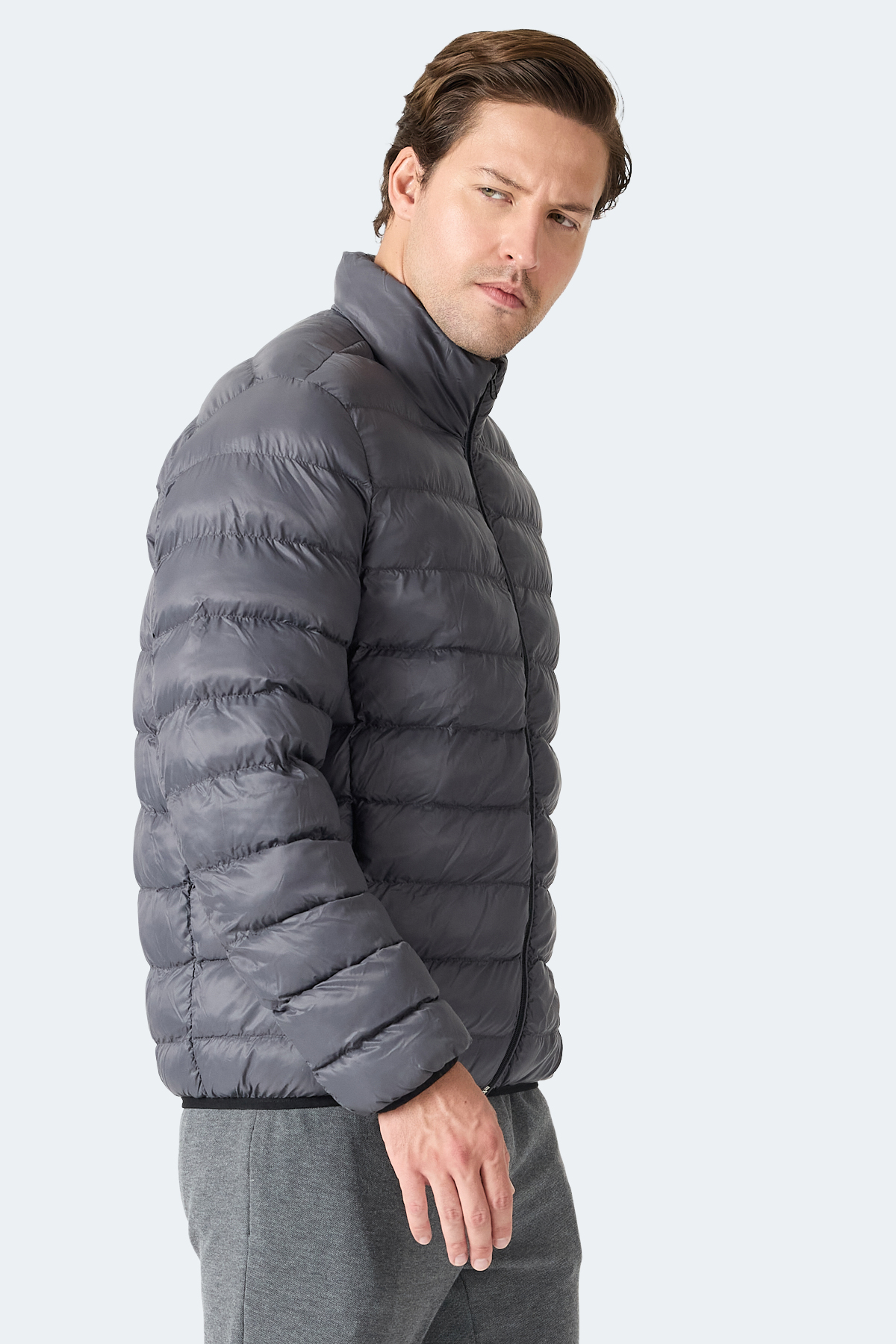 SLAZENGER BRAUM Erkek Şişme Koyu Gri Mont & Kaban görsel 4