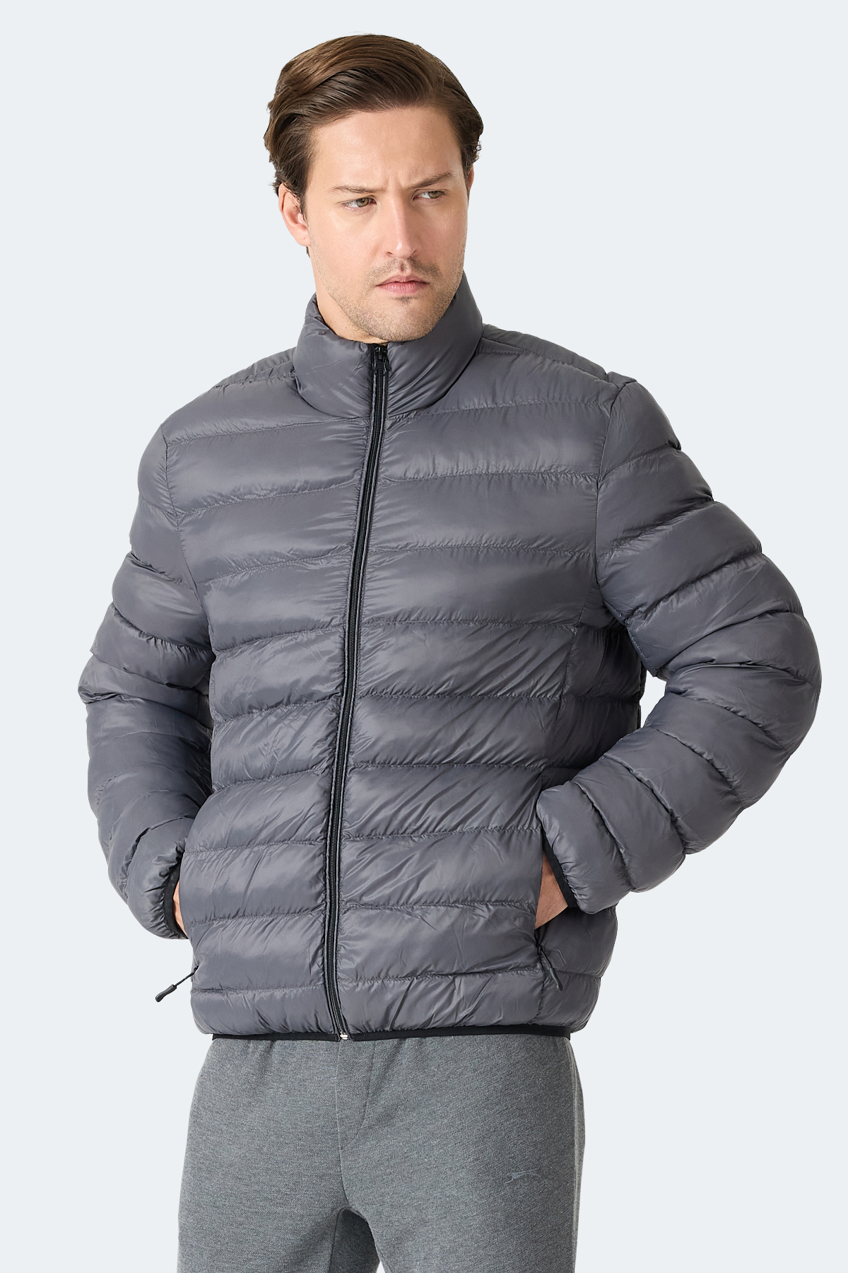 SLAZENGER BRAUM Erkek Şişme Koyu Gri Mont & Kaban görsel 5