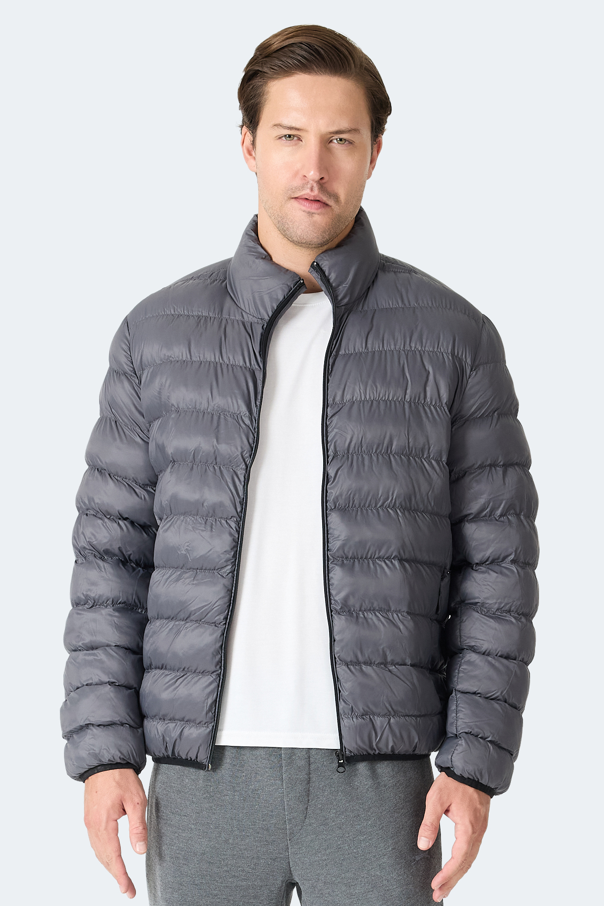 SLAZENGER BRAUM Erkek Şişme Koyu Gri Mont & Kaban görsel 7