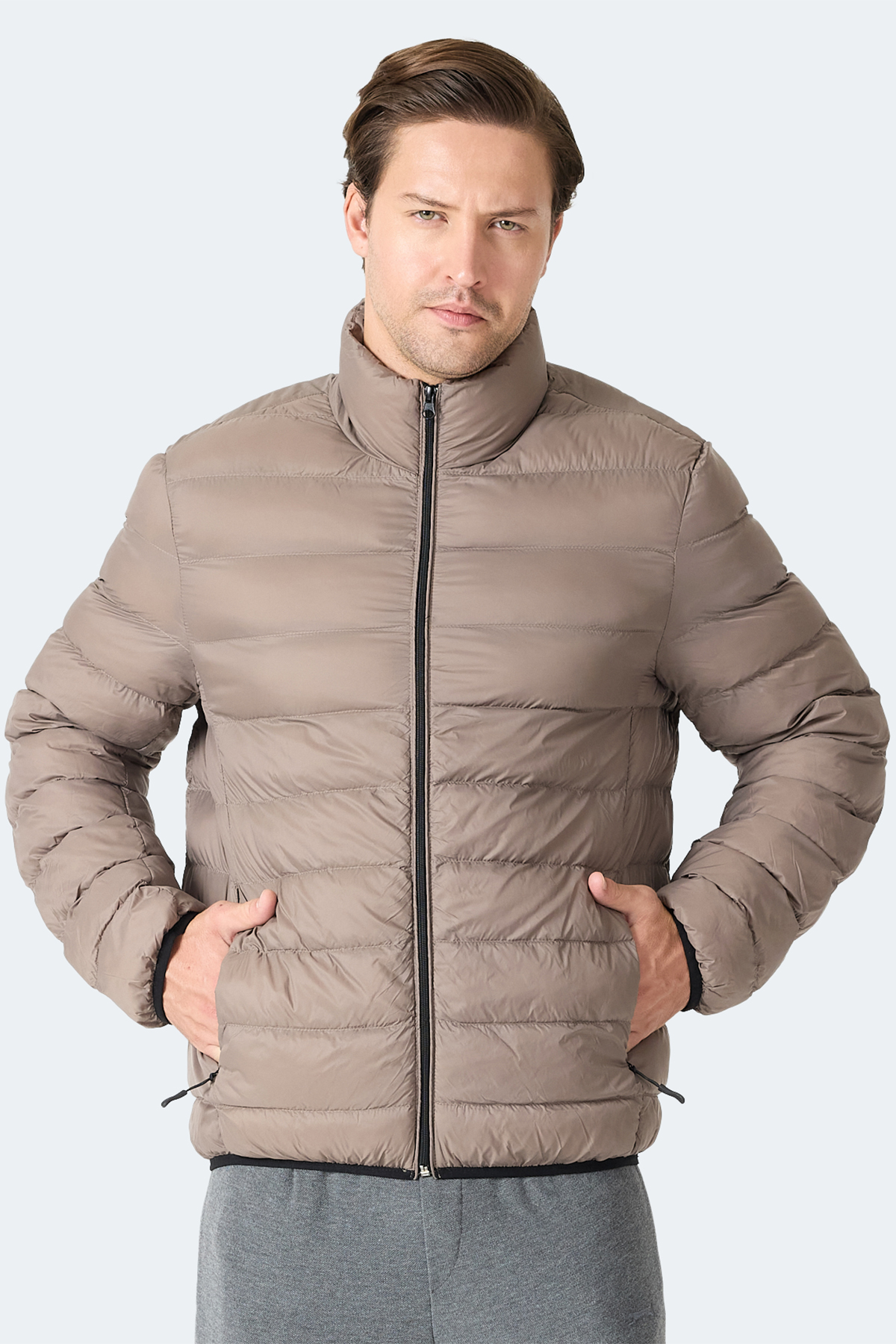SLAZENGER BRAUM Erkek Şişme Kahve Mont & Kaban