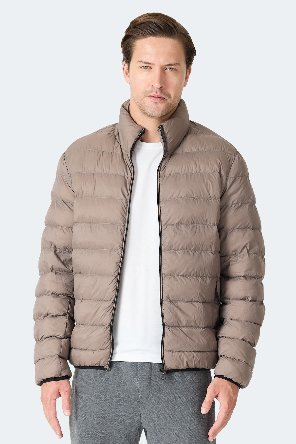 SLAZENGER BRAUM Erkek Şişme Kahve Mont & Kaban görsel 4