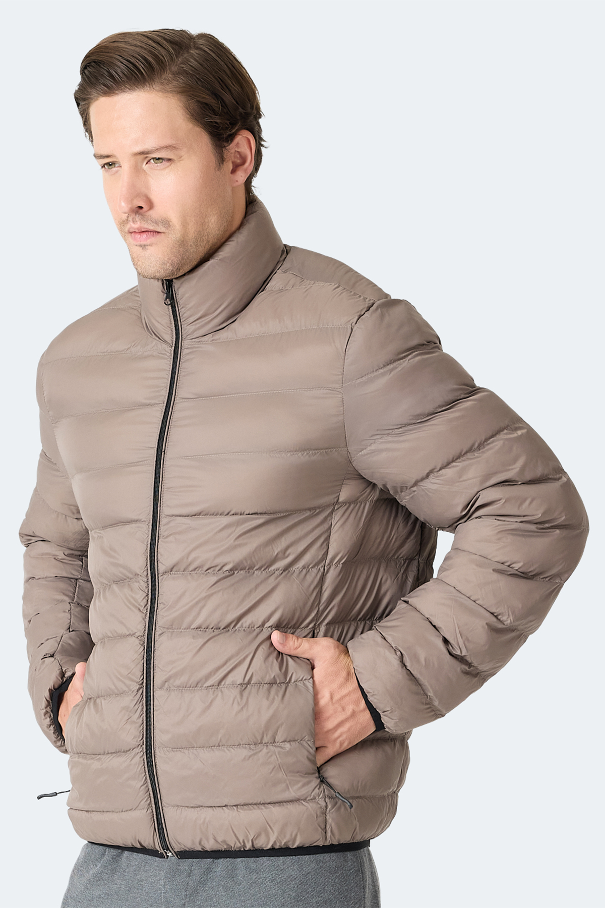 SLAZENGER BRAUM Erkek Şişme Kahve Mont & Kaban görsel 5