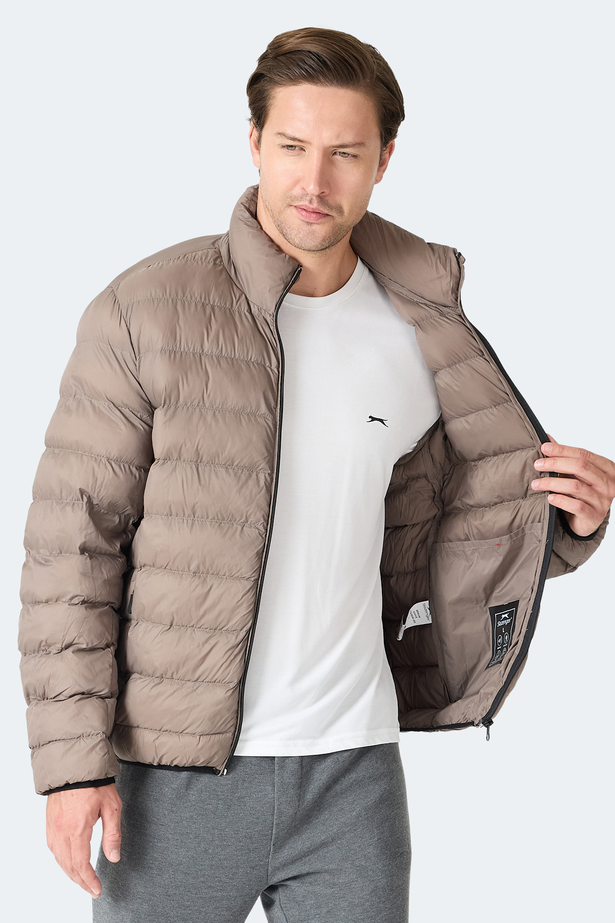 SLAZENGER BRAUM Erkek Şişme Kahve Mont & Kaban görsel 7