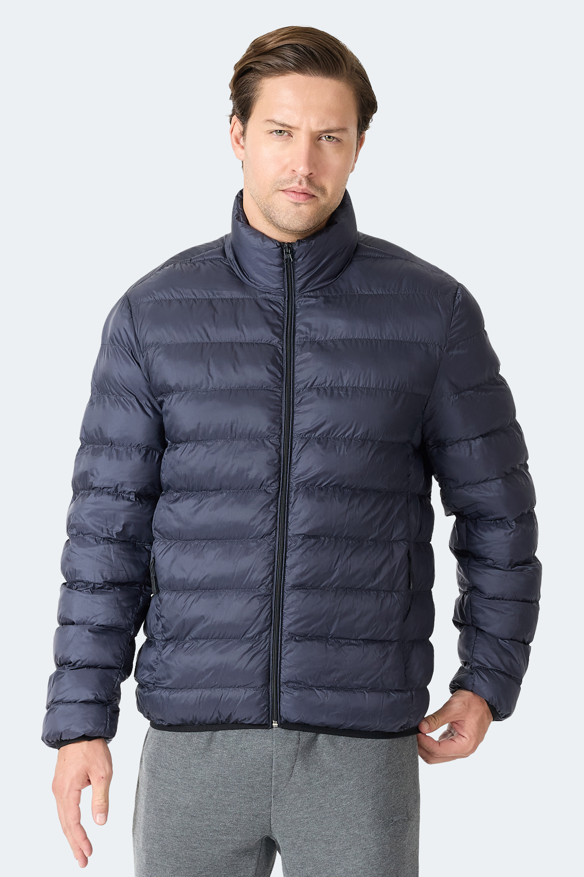 SLAZENGER BRAUM Erkek Şişme Lacivert Mont & Kaban