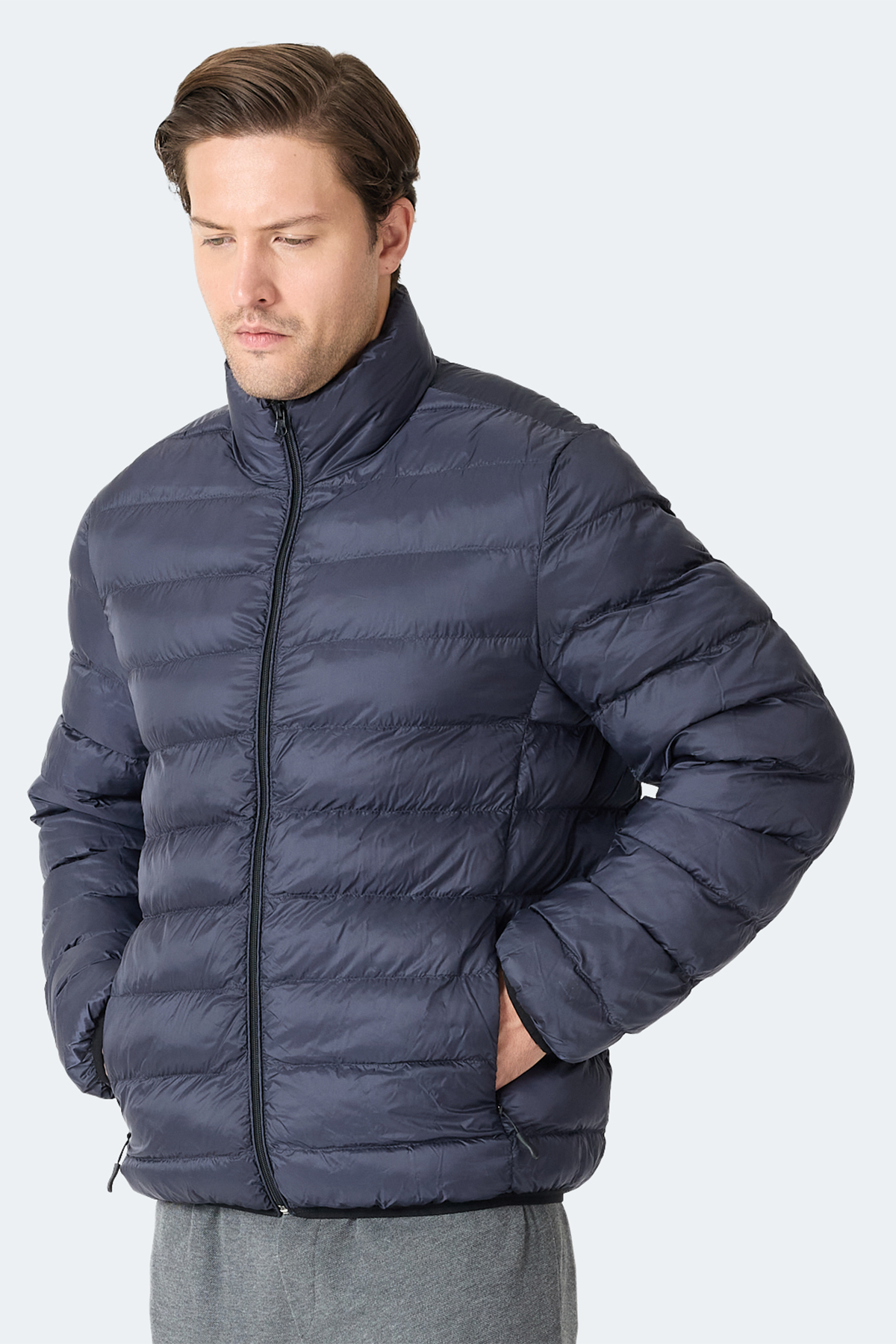 SLAZENGER BRAUM Erkek Şişme Lacivert Mont & Kaban görsel 4