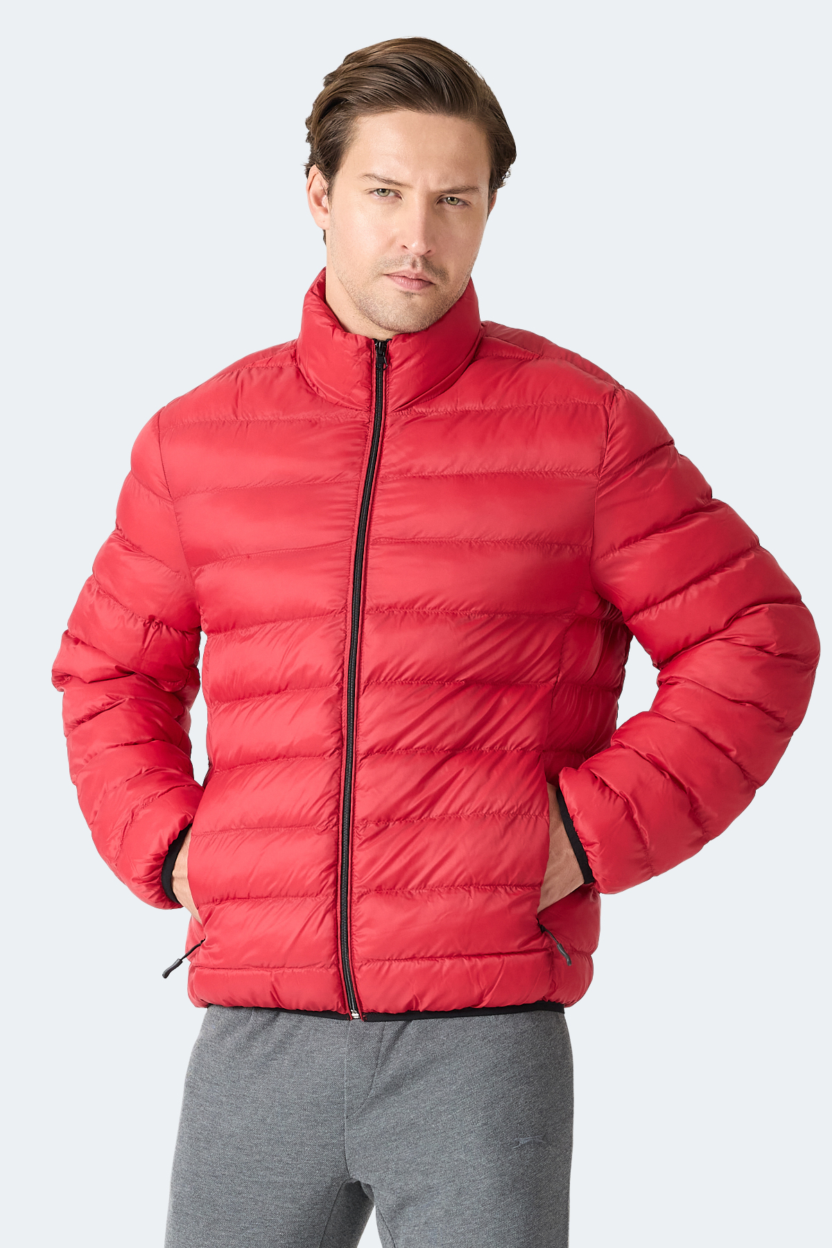 SLAZENGER BRAUM Erkek Şişme Kırmızı Mont & Kaban görsel 4