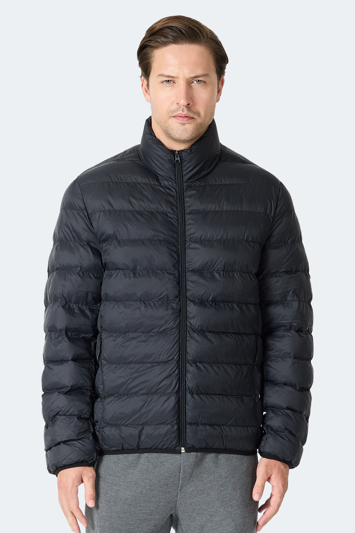 SLAZENGER BRAUM Erkek Şişme Siyah Mont & Kaban