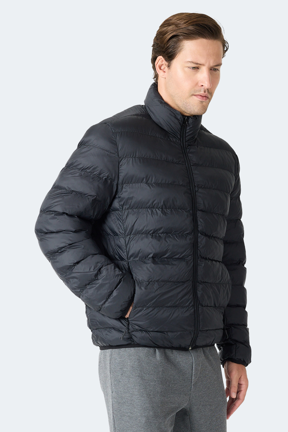 SLAZENGER BRAUM Erkek Şişme Siyah Mont & Kaban görsel 4