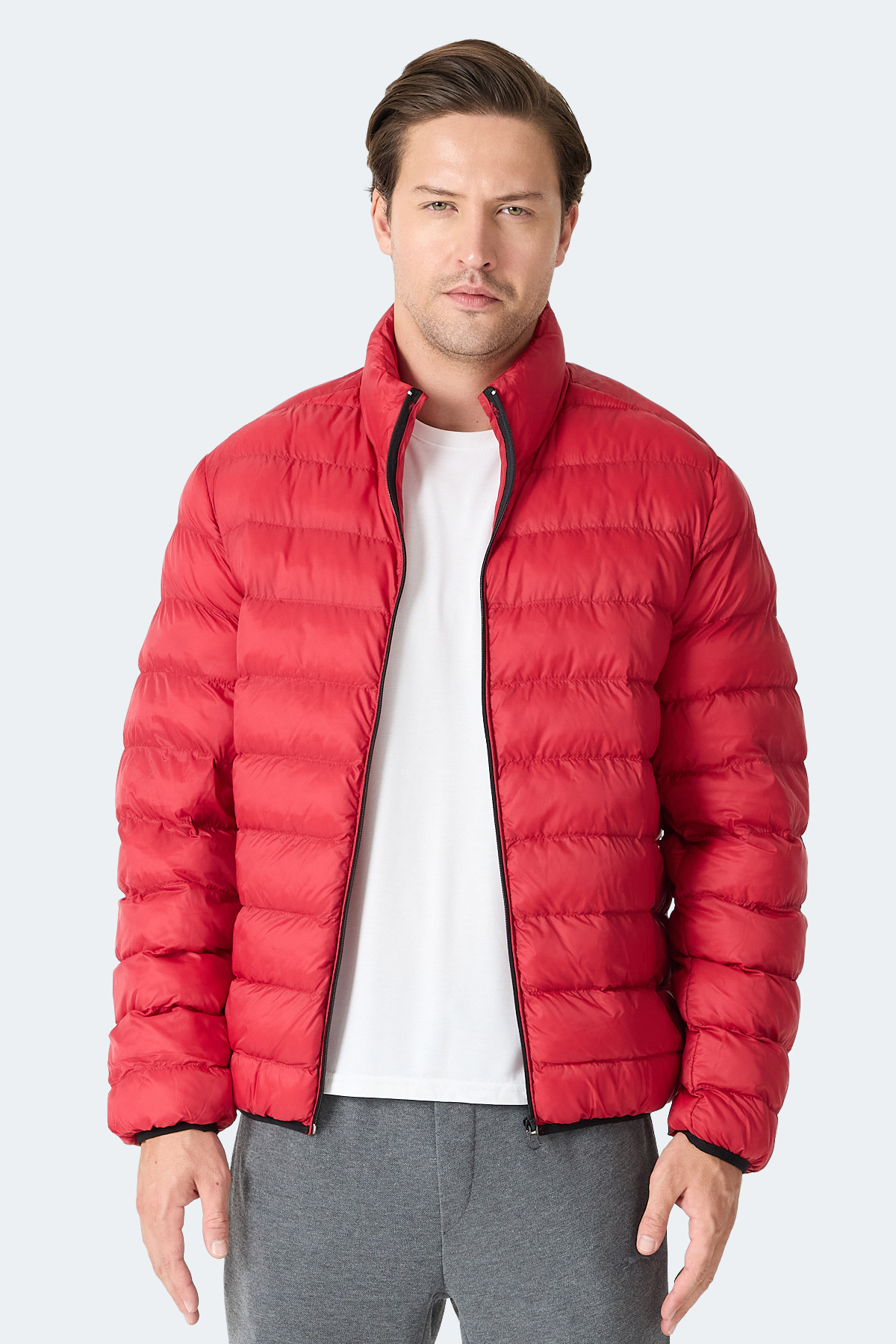 SLAZENGER BRAUM Erkek Şişme Kırmızı Mont & Kaban görsel 7