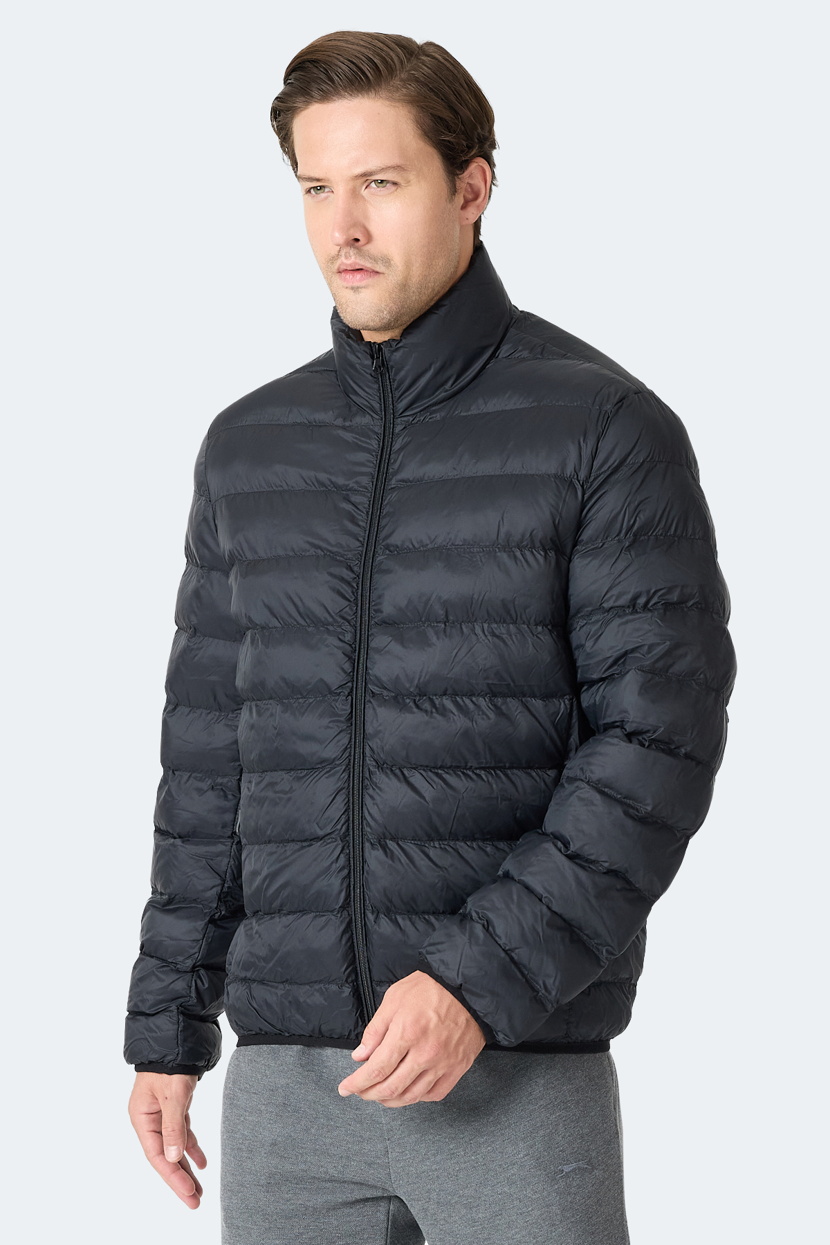 SLAZENGER BRAUM Erkek Şişme Siyah Mont & Kaban görsel 5