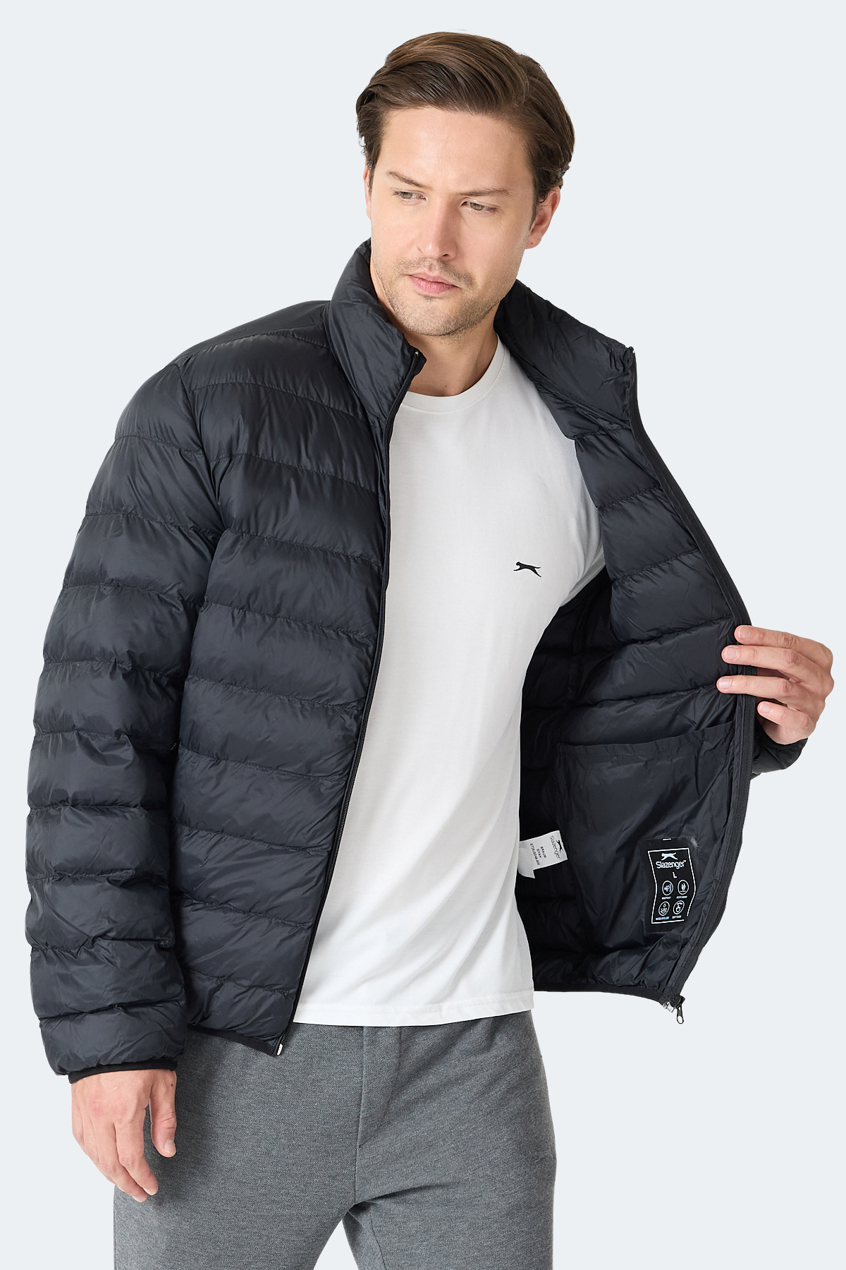 SLAZENGER BRAUM Erkek Şişme Siyah Mont & Kaban görsel 6