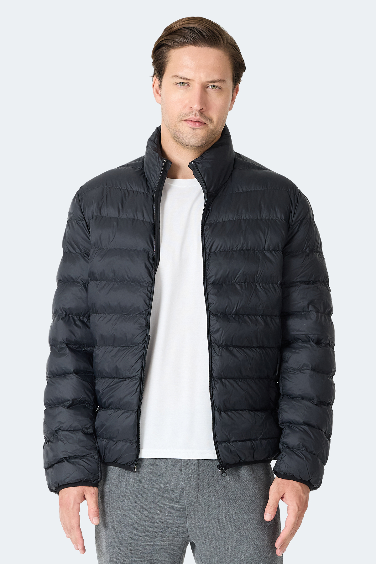 SLAZENGER BRAUM Erkek Şişme Siyah Mont & Kaban görsel 7