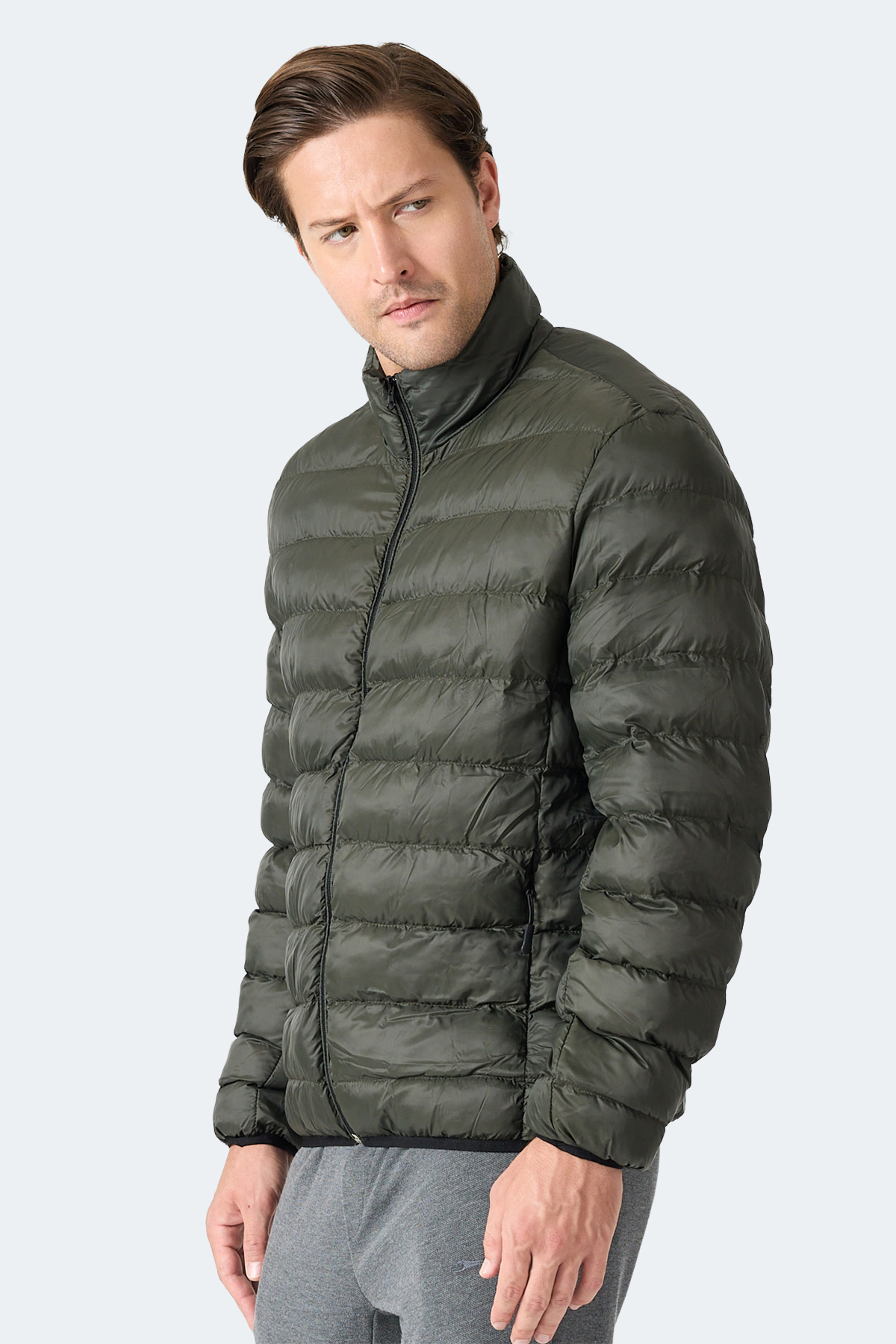SLAZENGER BRAUM Erkek Şişme Haki Mont & Kaban görsel 4