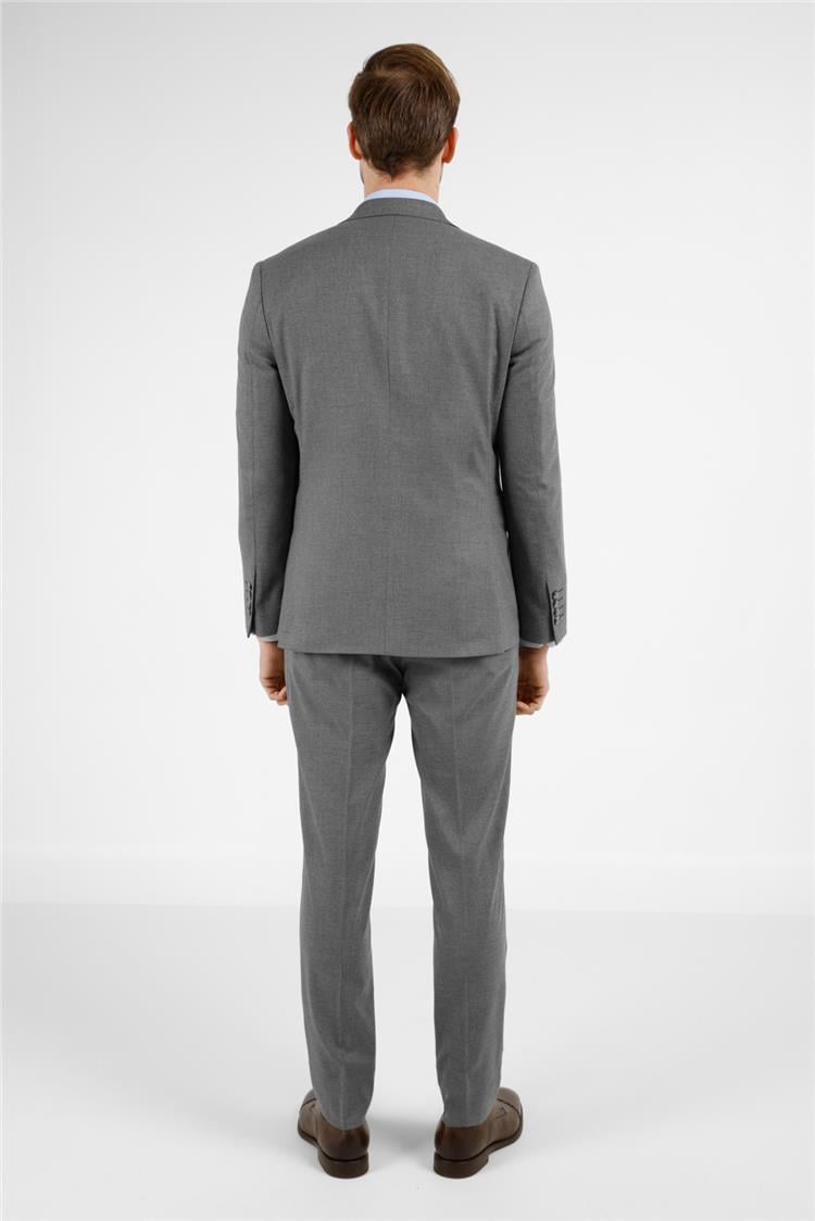 İMZA Gri Mono Yaka Kazayağı Desen Yelekli 6 Drop Slim Fit Takım Elbise 1001255175 görsel 3